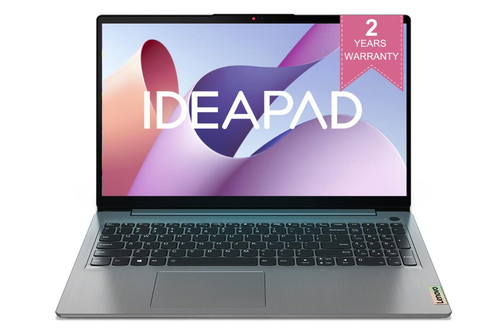 مرجع متخصصين ايران نماي روبه‌روي لپ تاپ لنوو Lenovo IdeaPad Slim 3 با صفحه نمايش روشن و نمايش كيبورد