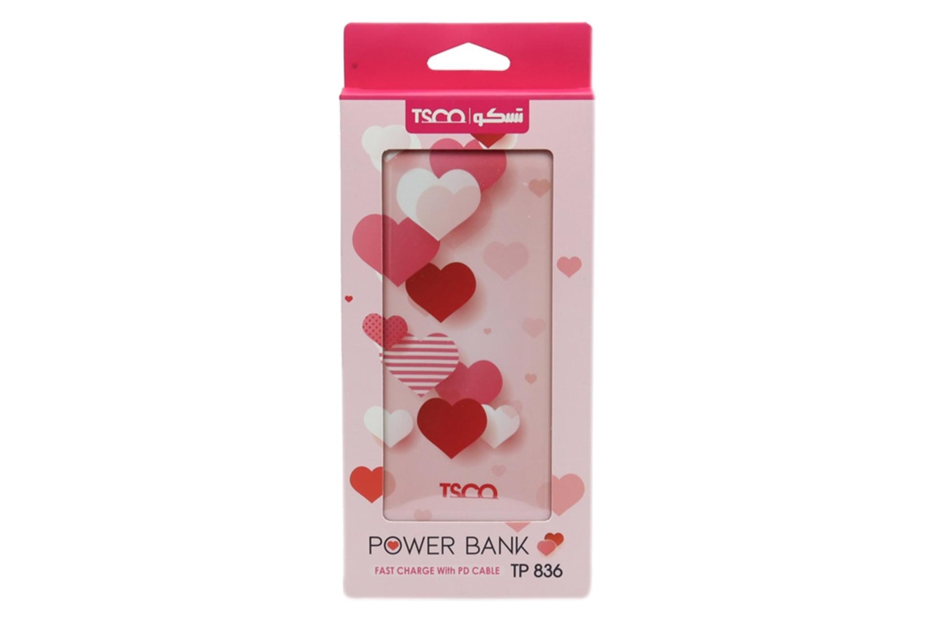 جعبه پاور بانک تسکو 836 با ظرفیت 10000 میلی‌آمپر ساعت Tsco TP 836 10000mAh