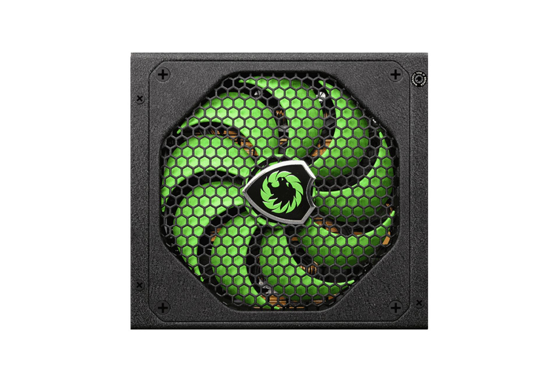 پاور کامپیوتر گیم مکس GM-1050 با توان 1050 وات نمای فن