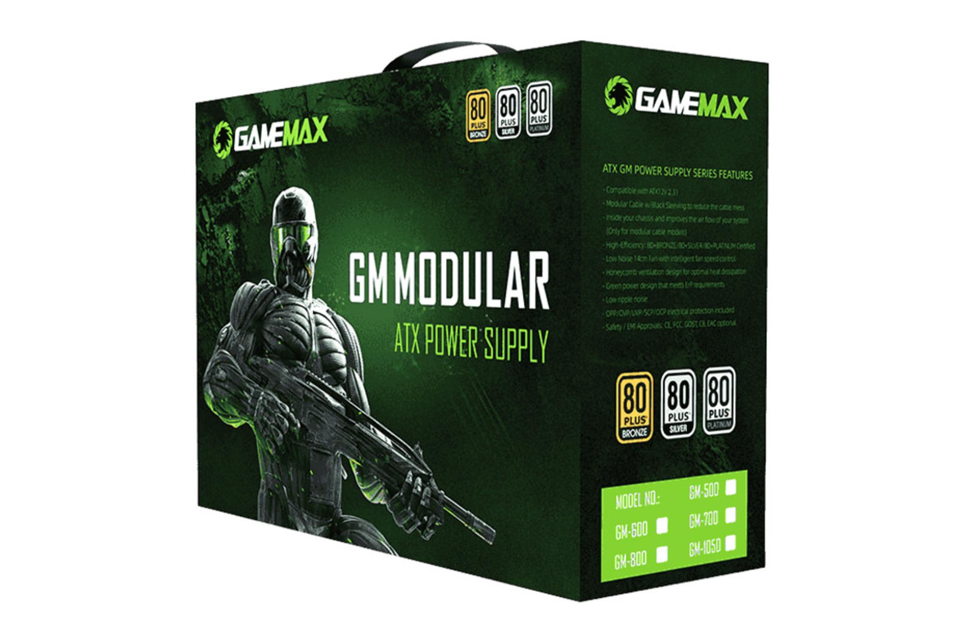 پاور کامپیوتر گیم مکس GM-700 با توان 700 وات بسته بندی