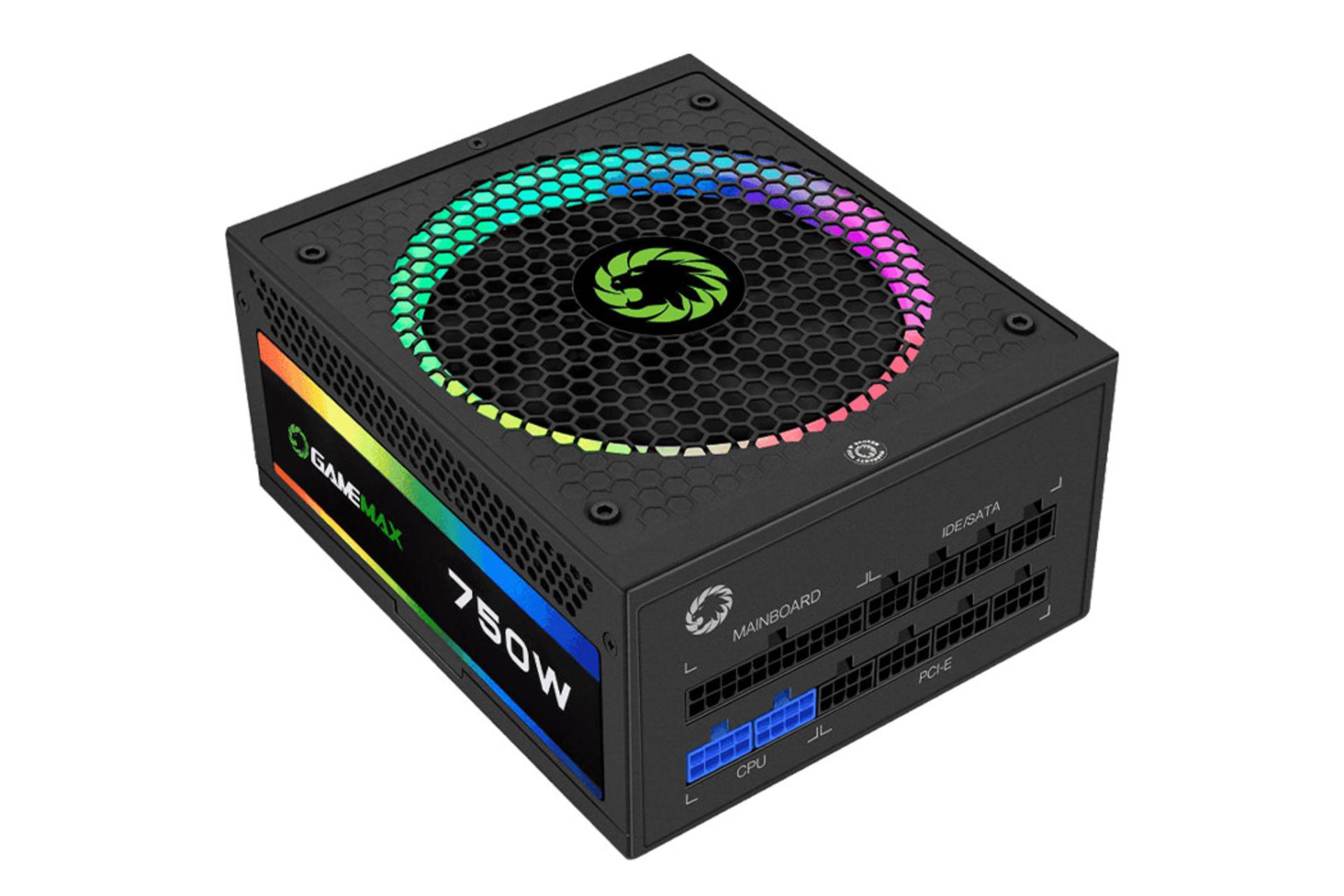 پاور کامپیوتر گیم مکس RGB750 Rainbow با توان 750 وات