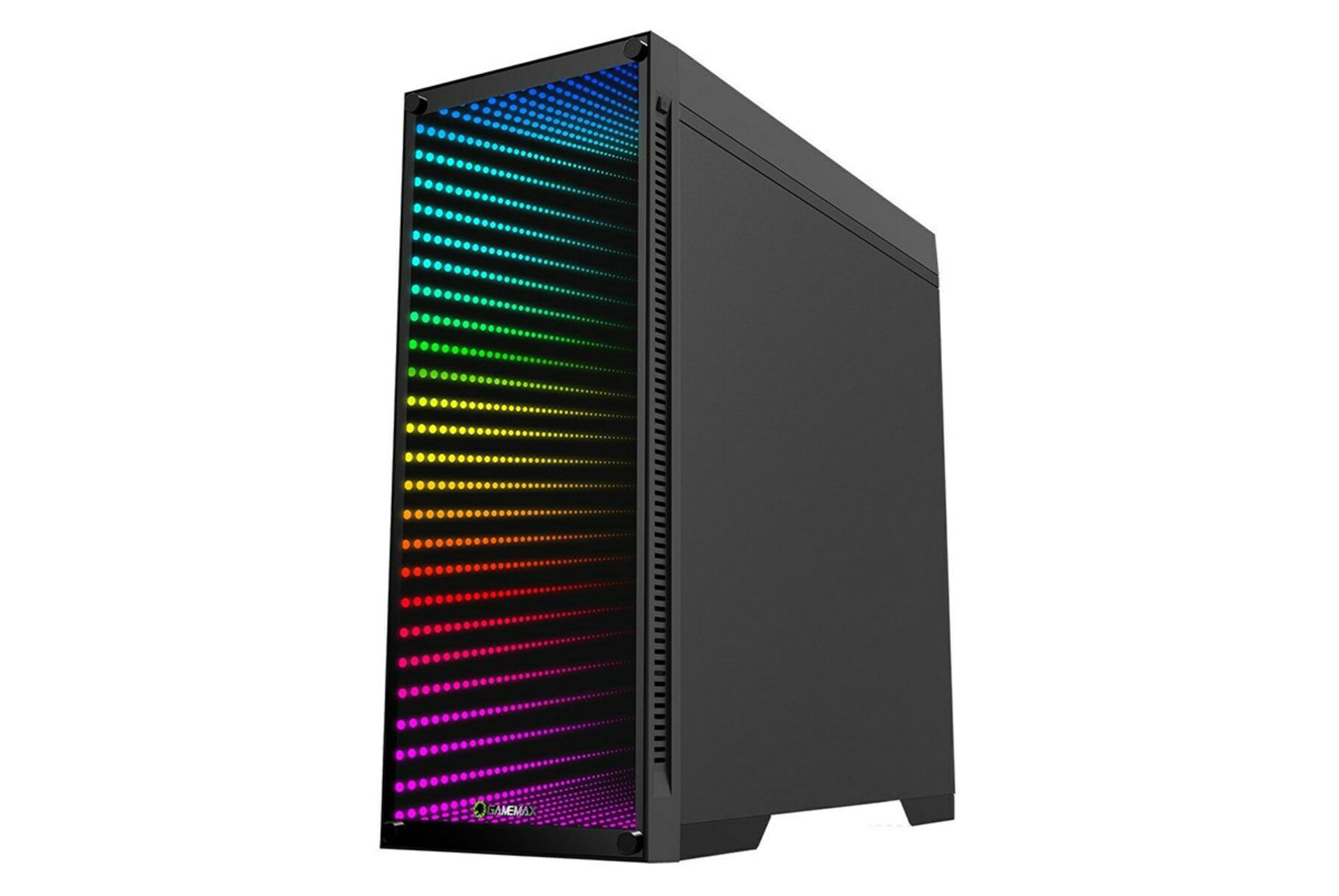 نمای نیم رخ جلو و سمت راست کیس کامپیوتر گیم مکس Abyss TR