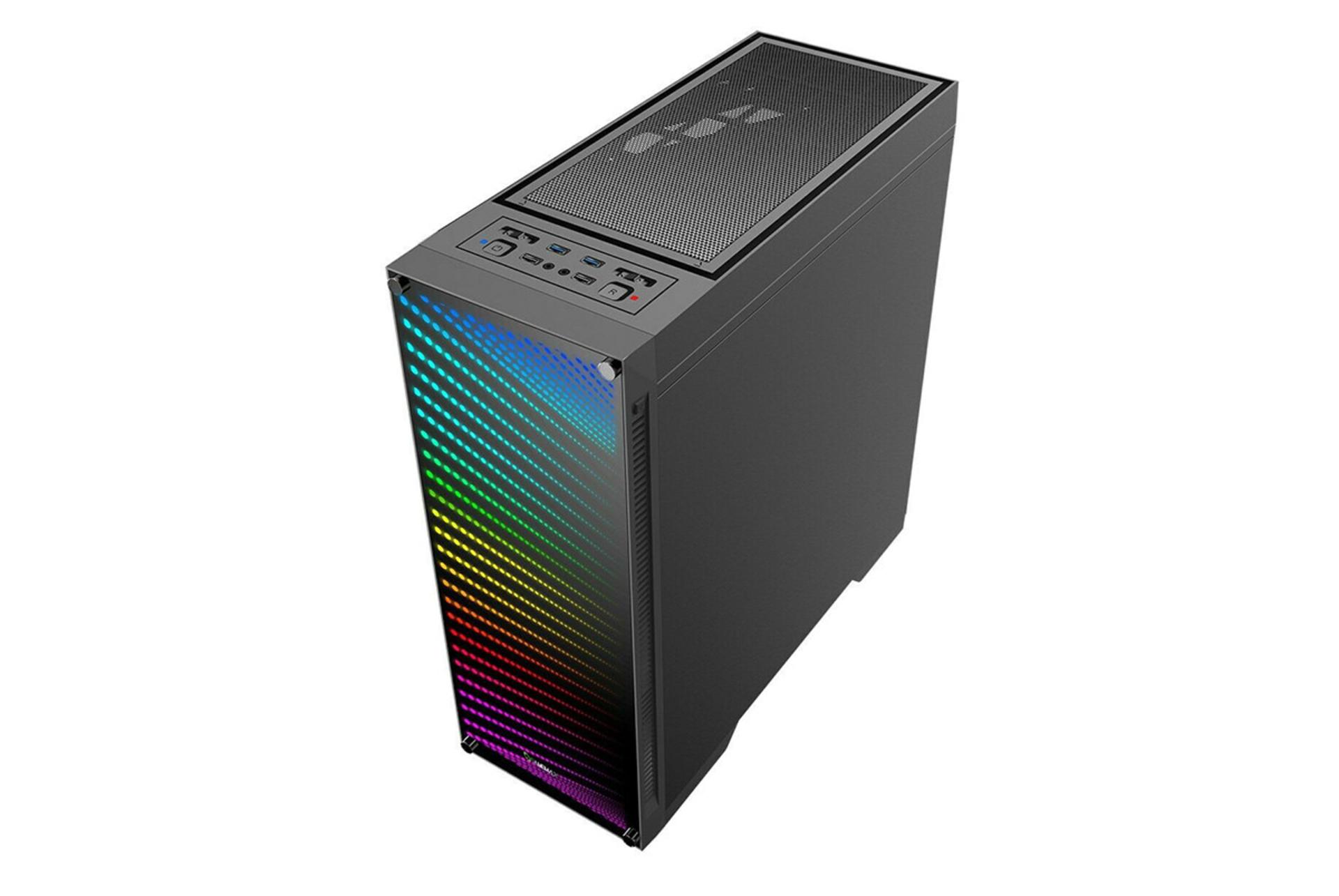 نمای نیم رخ جلو، بالا و سمت راست کیس کامپیوتر گیم مکس Abyss TR