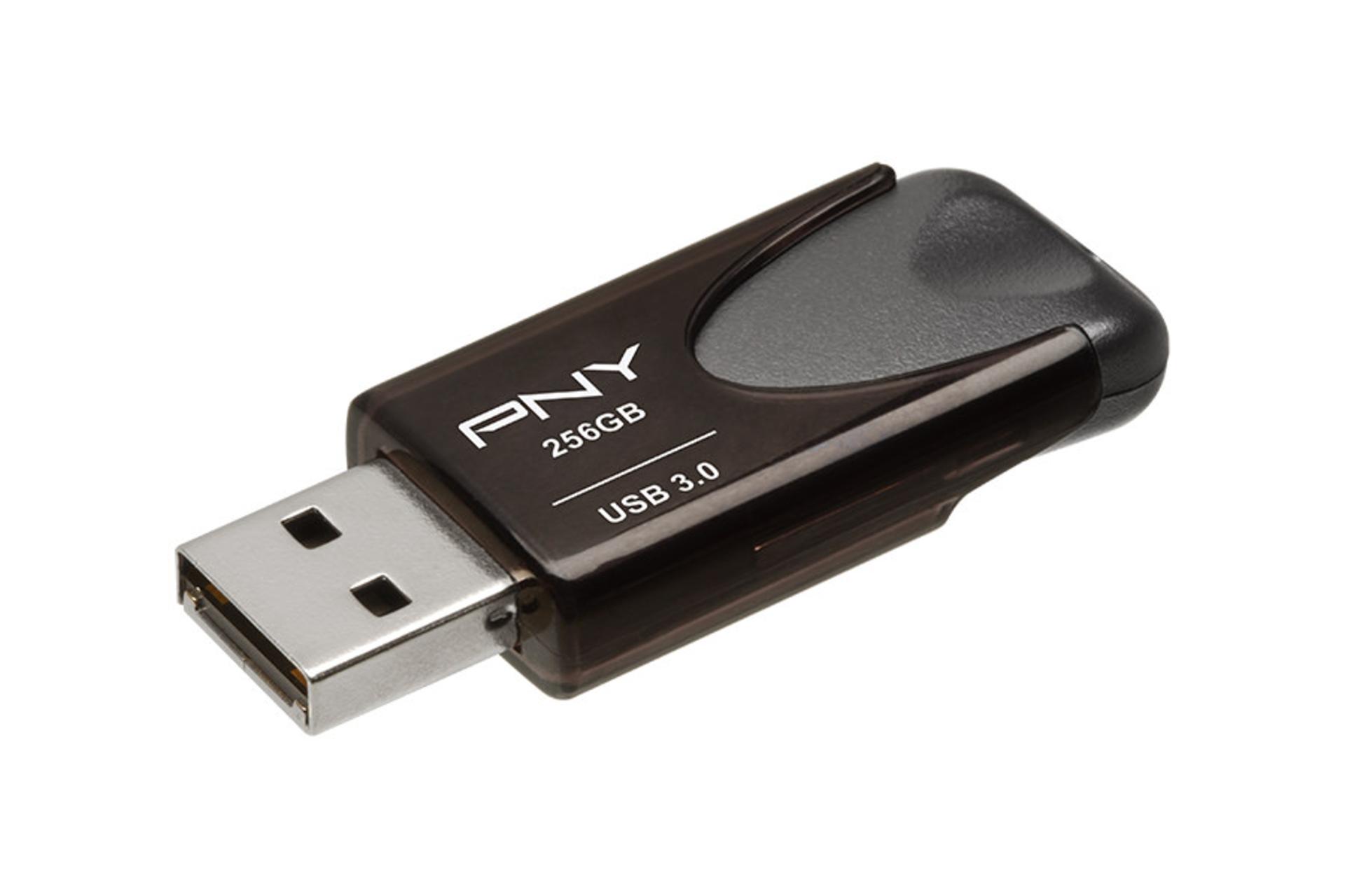 نمای جانبی فلش مموری پی ان وای Turbo Attache 4 ظرفیت 256 گیگابایت