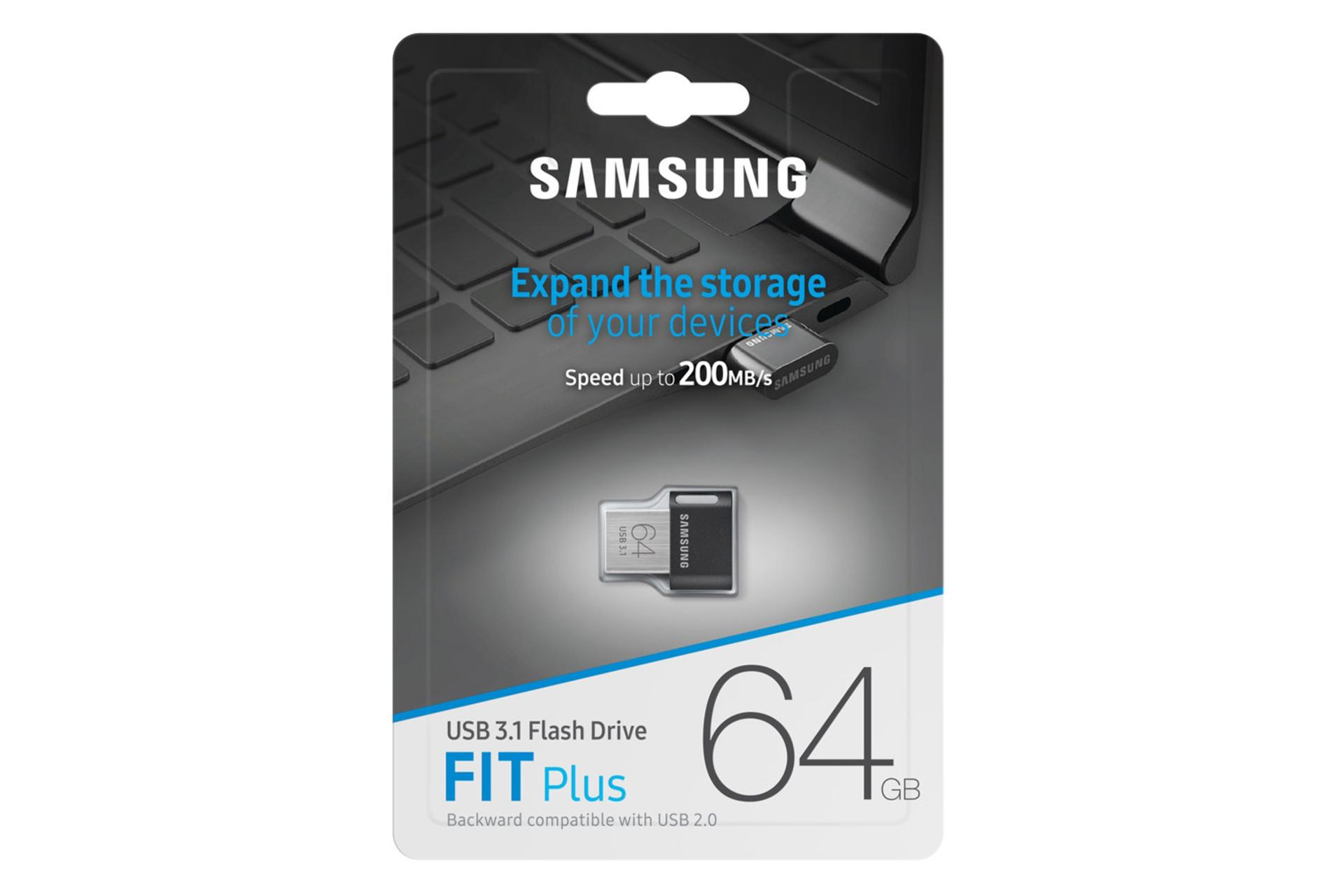 جعبه فلش مموری سامسونگ FIT Plus ظرفیت 64 گیگابایت