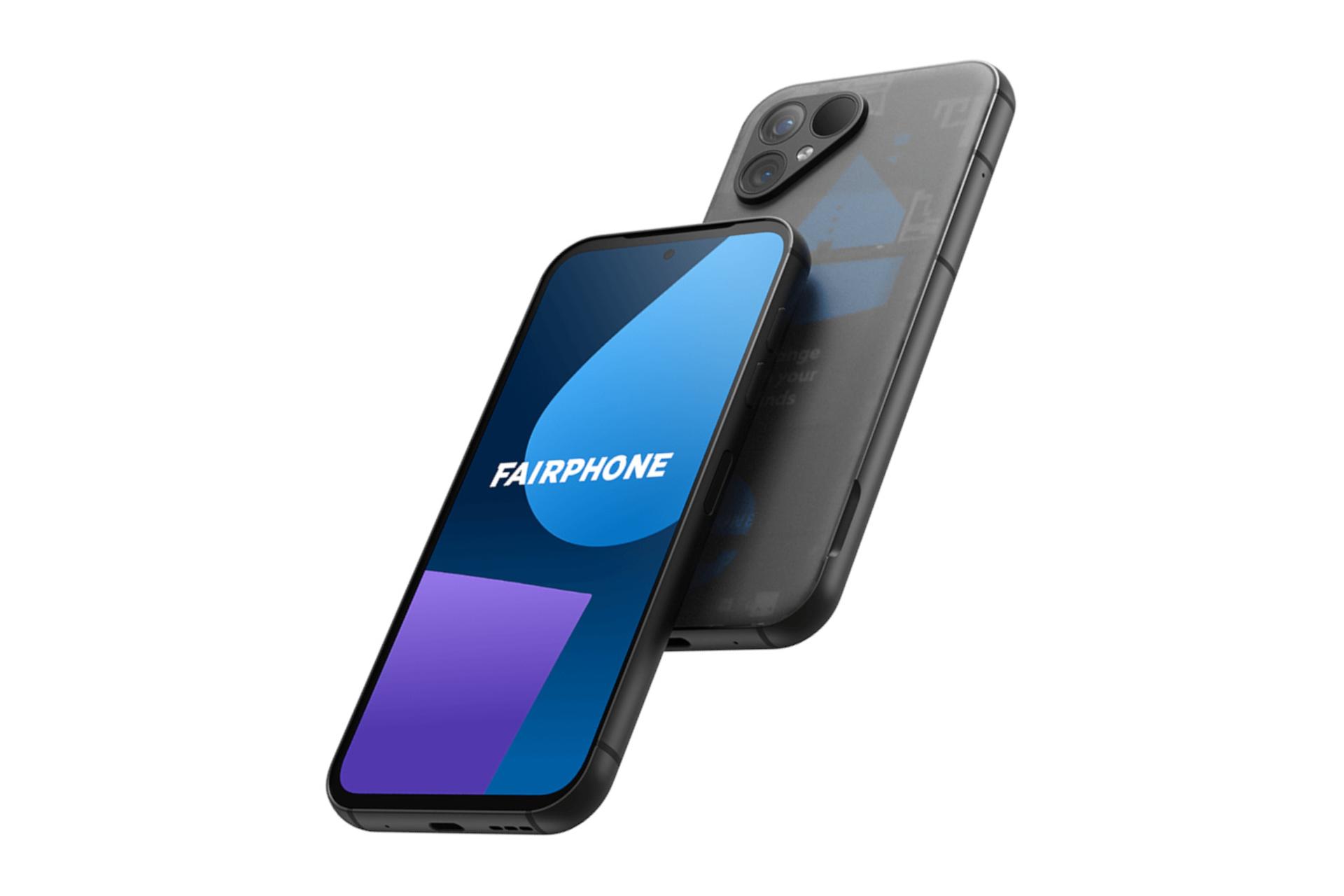 نمای جانبی Fairphone 5 / گوشی موبایل فیرفون 5 شفاف