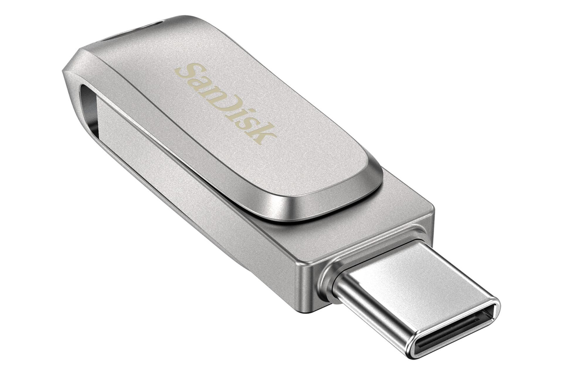 نمای چپ سن دیسک مدل Ultra Dual Drive Luxe USB Type-C ظرفیت 64 گیگابایت