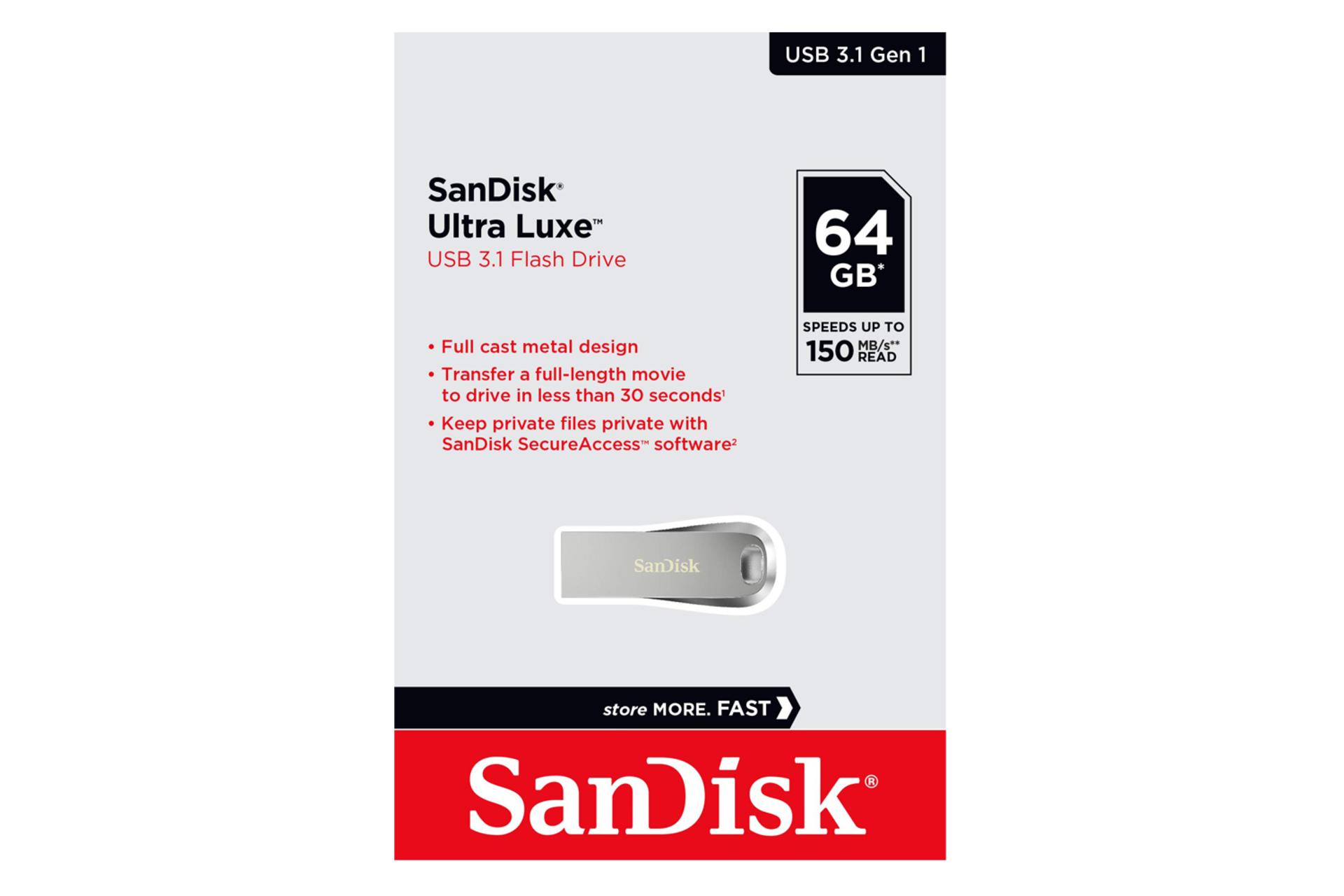 فلش مموری سن دیسک مدل Ultra Luxe CZ74 گیگابایت جعبه