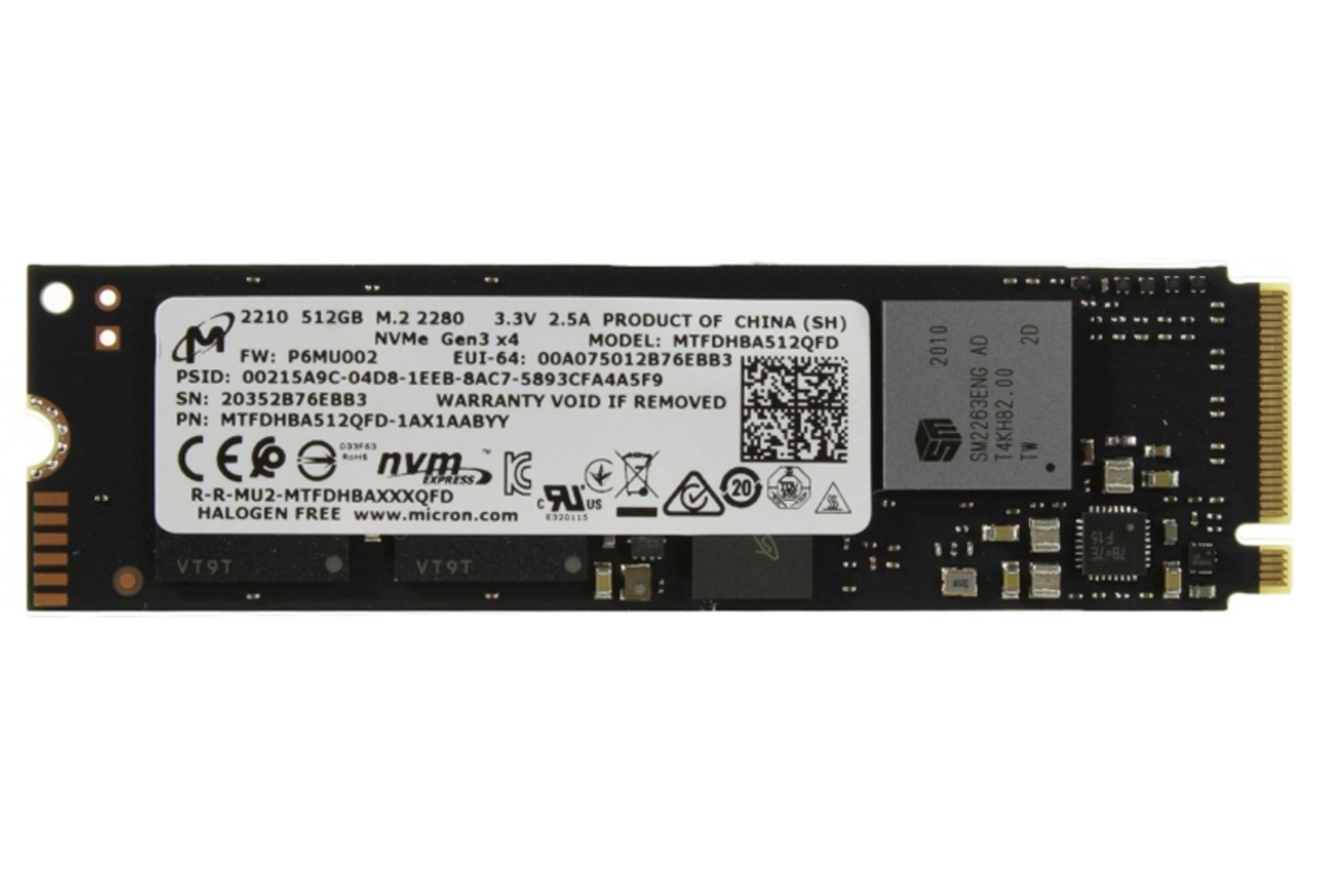 SSD مایکرون M.2 2280 ظرفیت 512 گیگابایت