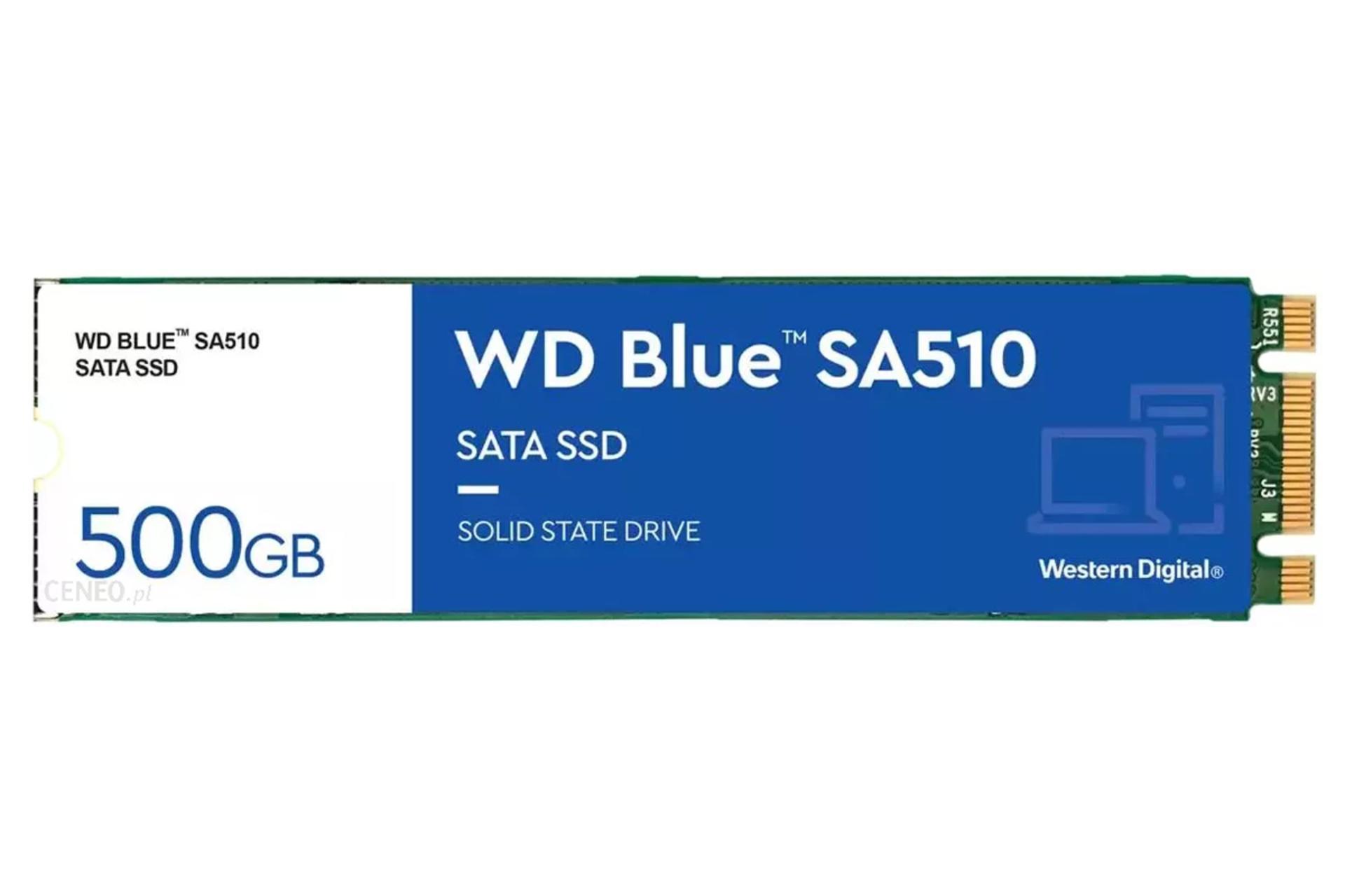 ابعاد SSD وسترن دیجیتال Blue WDS500G3B0A NVMe M.2 ظرفیت 500 گیگابایت