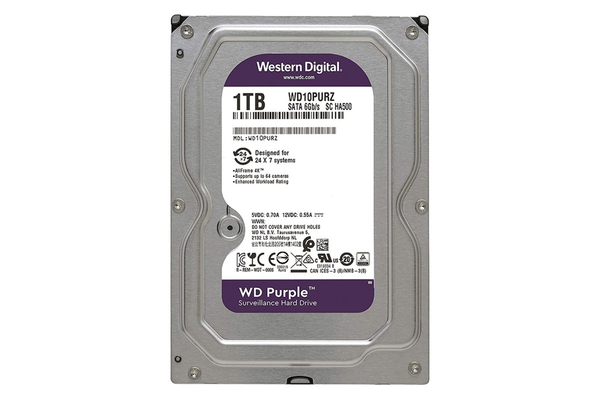 وسترن دیجیتال Purple WD10EJRX ظرفیت 1 ترابایت / Western Digital Purple WD10EJRX 1TB
