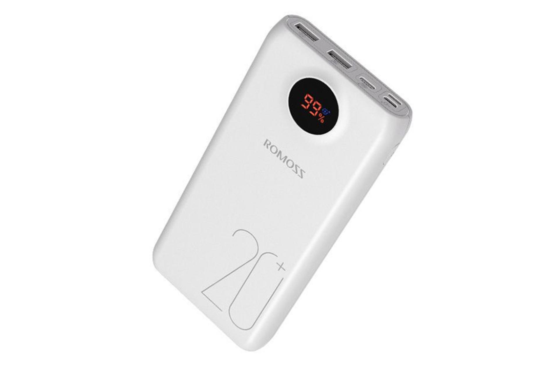 پاوربانک روموس sw20 pro با ظرفیت 20000 میلی‌آمپر ساعت