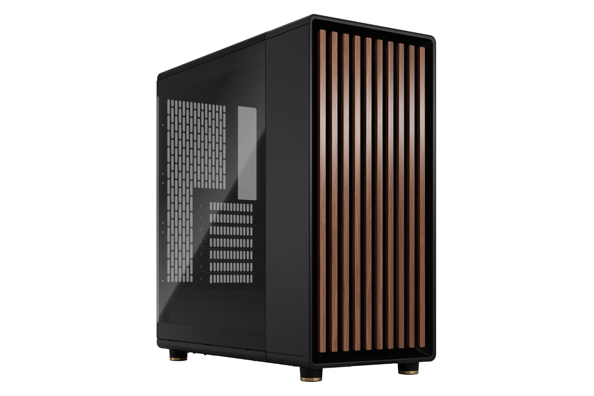 کیس کامپیوتر فرکتال Fractal North Charcoal Black TG Dark نمای چپ