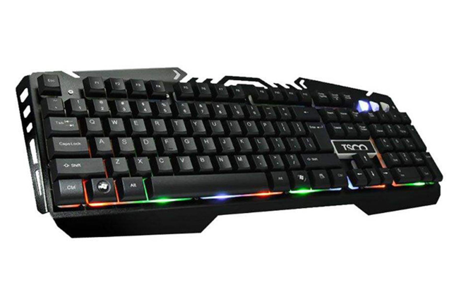 نمای نیمرخ کیبورد تسکو TK-8021L با نور پس زمینه RGB