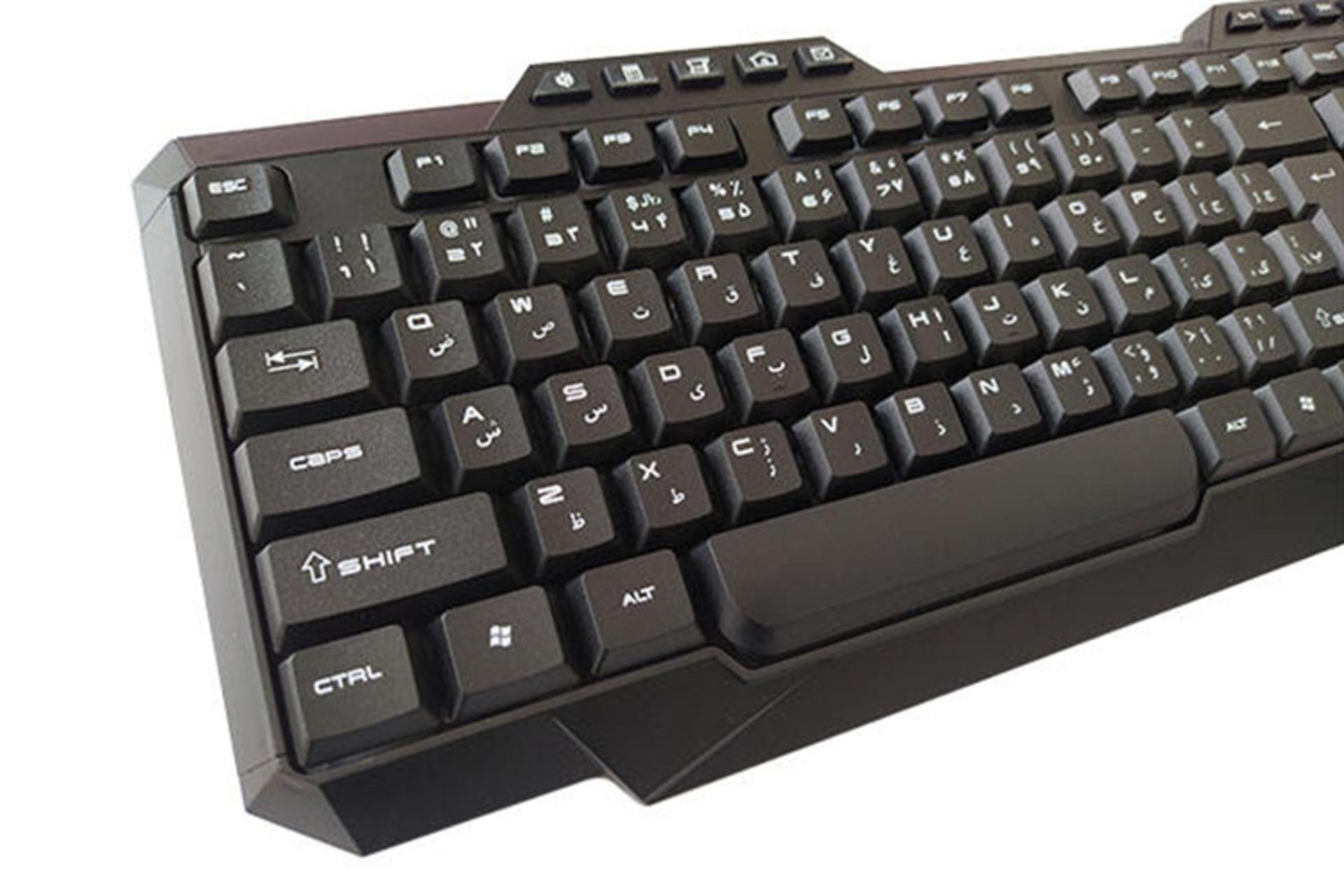 نمای نیمرخ کیبورد تسکو TK-8019 و نمایش کلید ها از نزدیک