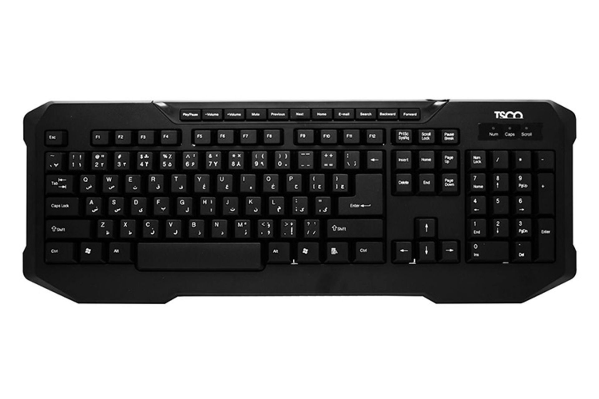 نمای بالا کیبورد TSCO TK-8026 رنگ مشکی