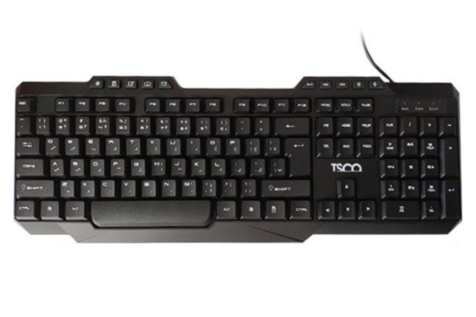 نمای بالا کیبورد تسکو TK-8019 رنگ مشکی