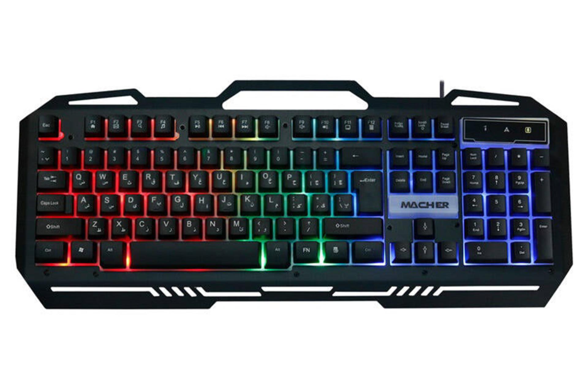 نمای روبرو کیبورد مچر MR-370 RGB