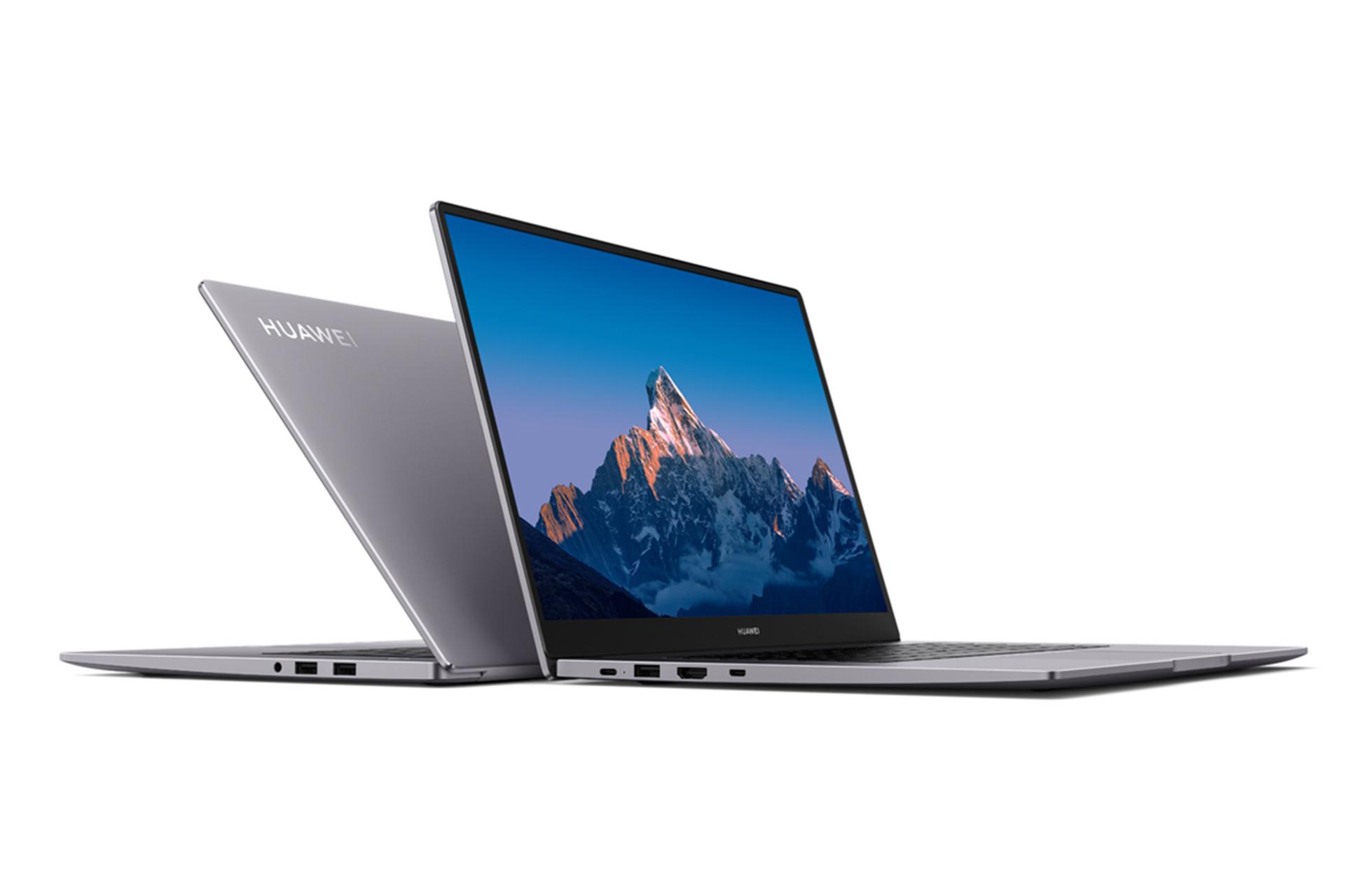 نمای کنار لپ تاپ هواوی میت بوک B3-520 و نمایش پورت ها