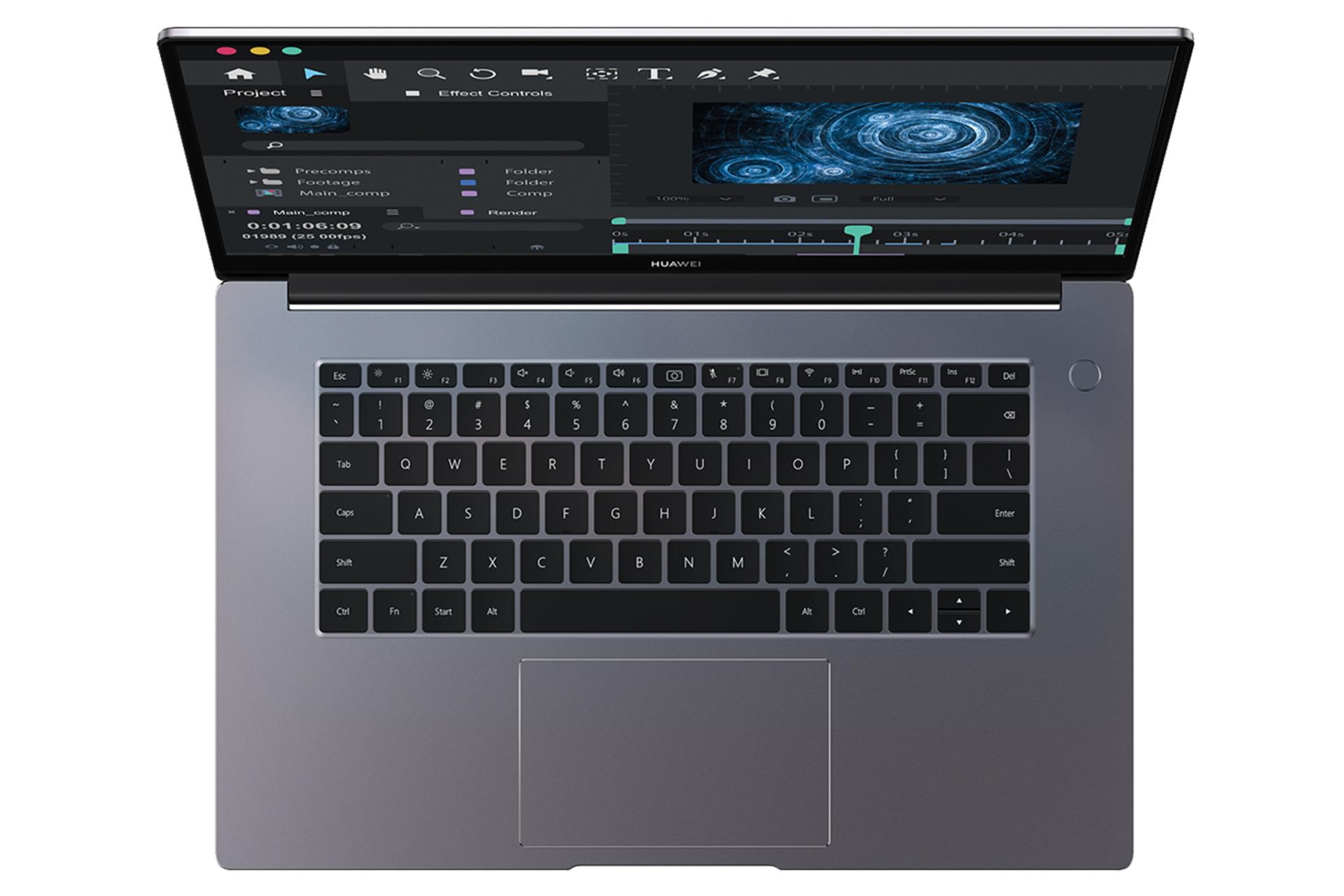 نمای بالا لپ تاپ هواوی میت بوک B3-520