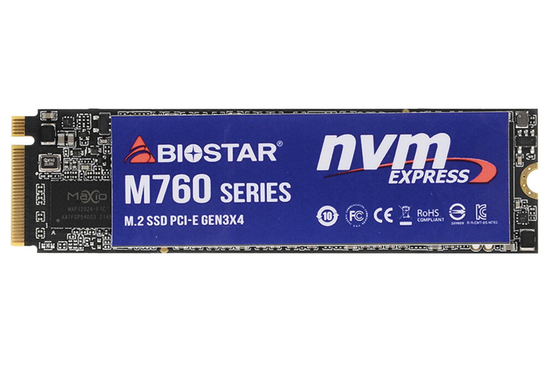 ابعاد SSD بایوستار M760 NVMe M.2 ظرفیت 256 گیگابایت
