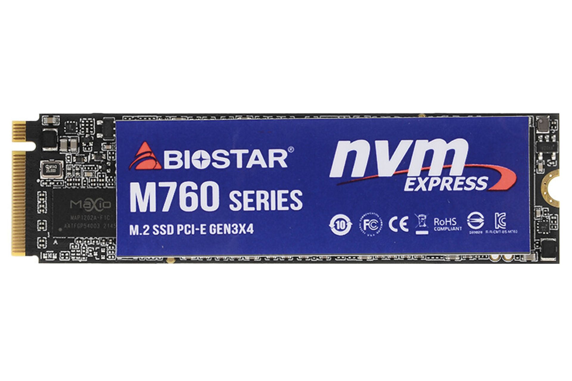 ابعاد SSD بایوستار M760 NVMe M.2 ظرفیت 256 گیگابایت