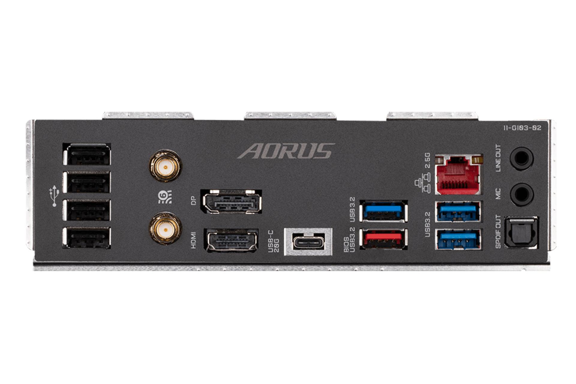 درگاه‌های مادربرد گیگابایت GIGABYTE B760M AORUS PRO AX (rev. 1.x)