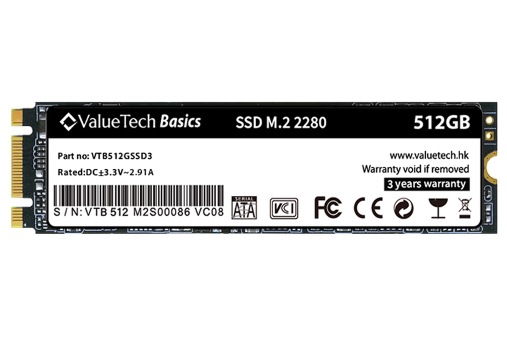 SSD ولیوتک Basics M.2 2280 ظرفیت 512 گیگابایت