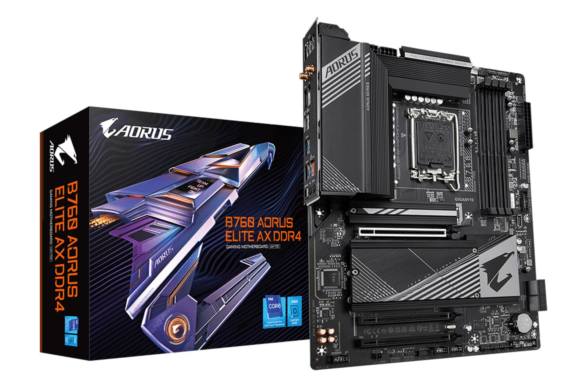 جعبه مادربرد گیگابایت GIGABYTE B760 AORUS ELITE AX DDR4 (rev. 1.x)