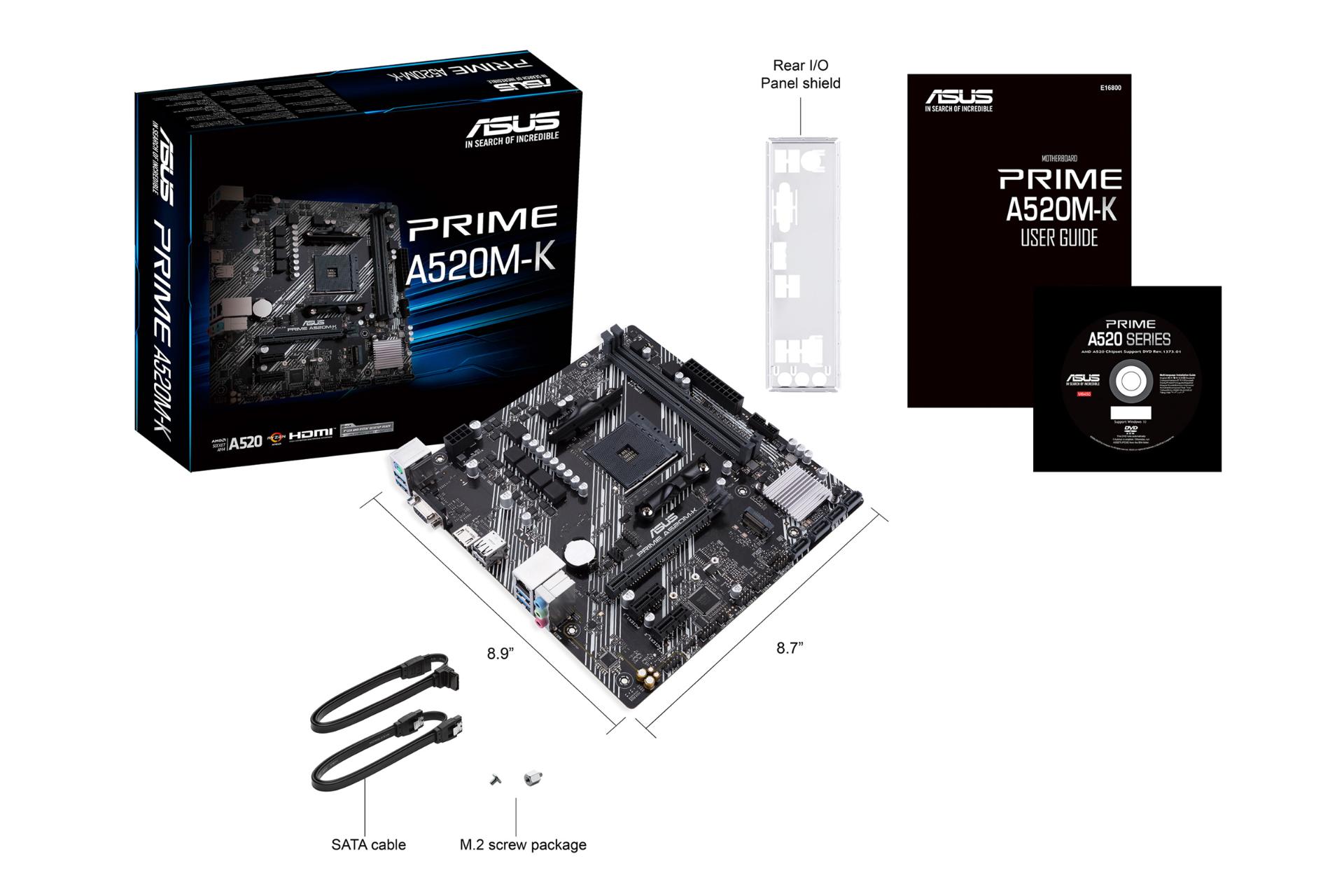 اقلام همراه مادربرد ایسوس ASUS PRIME A520M-K