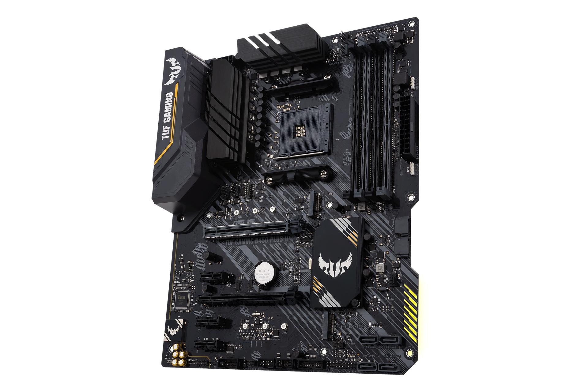 نمای کناری مادربرد ایسوس ASUS TUF GAMING B450-PLUS II