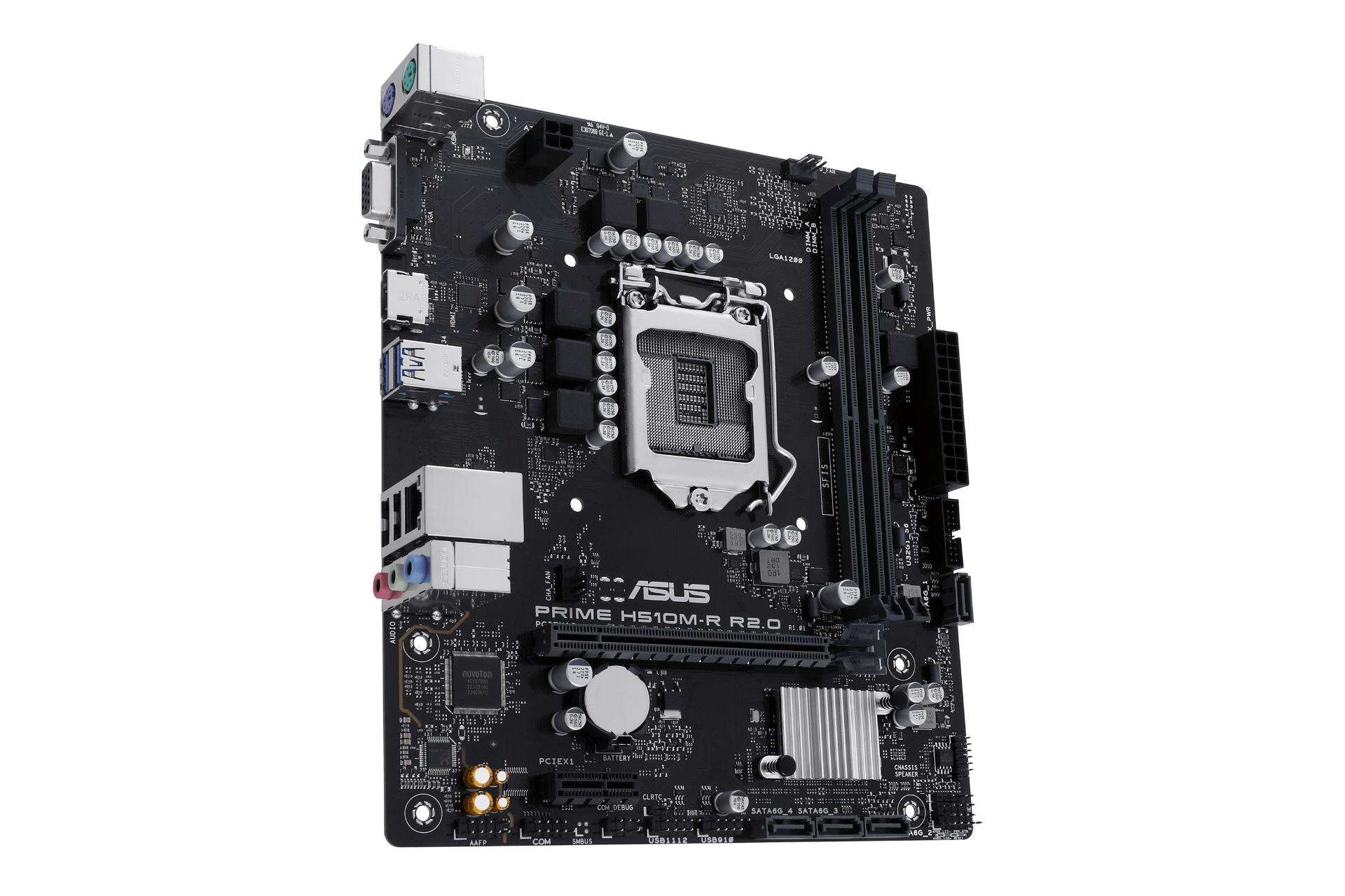 نمای کناری مادربرد ایسوس ASUS PRIME H510M-R R2.0