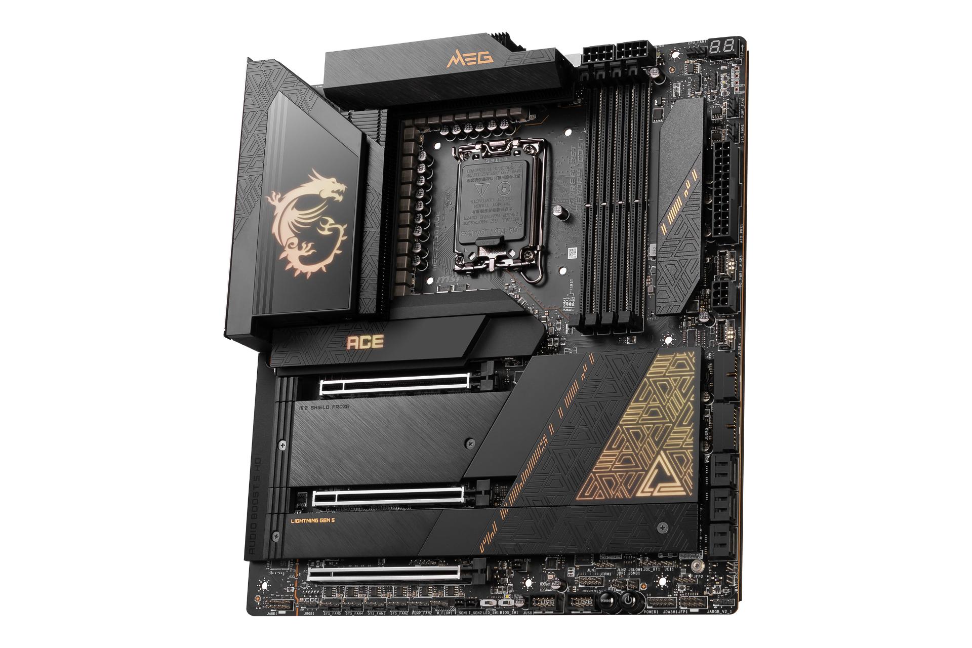 نمای کناری مادربرد ام اس آی MSI MEG Z790 ACE