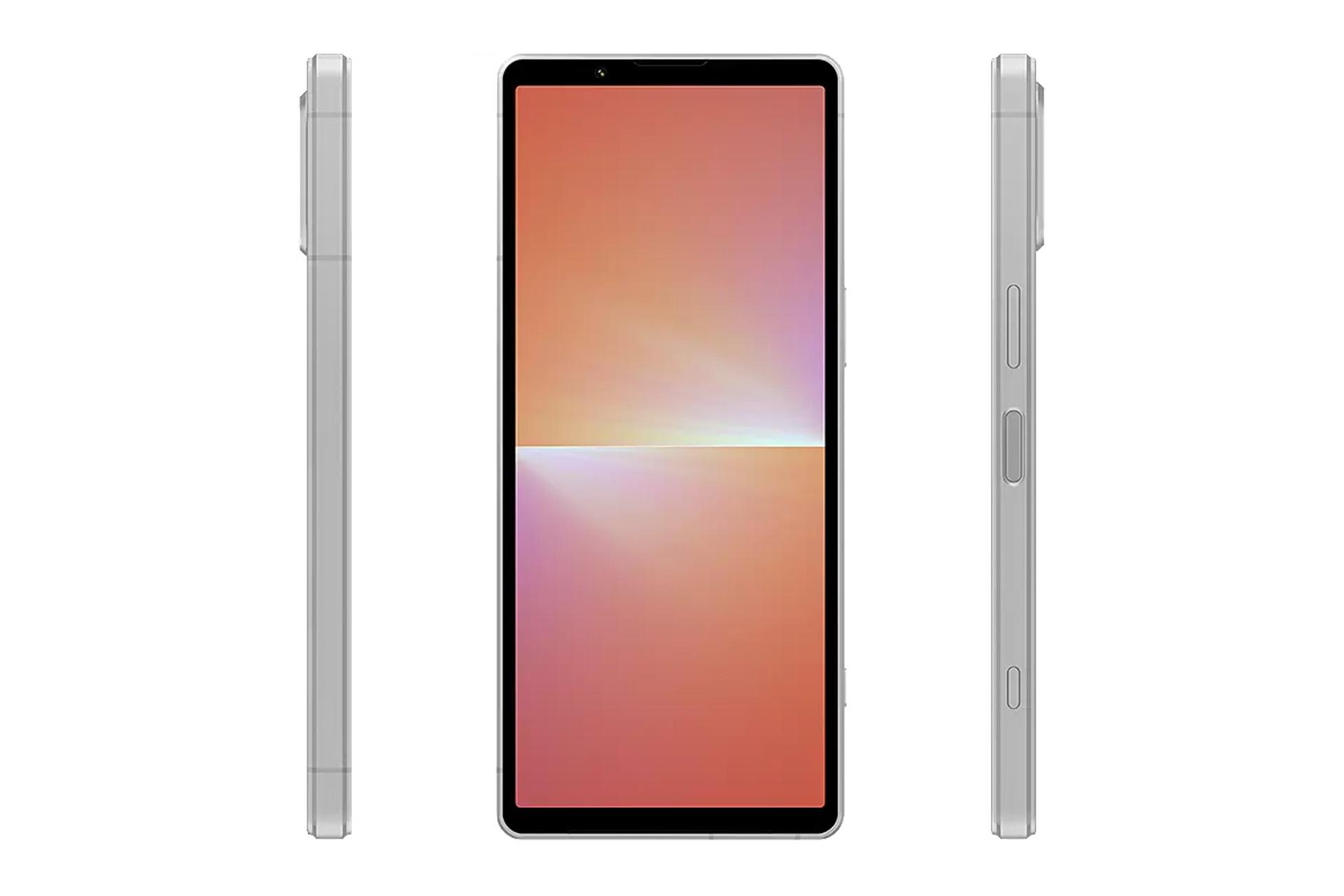 نمای جانبی گوشی موبایل اکسپریا 5 V سونی / Sony Xperia 5 V نقره ای