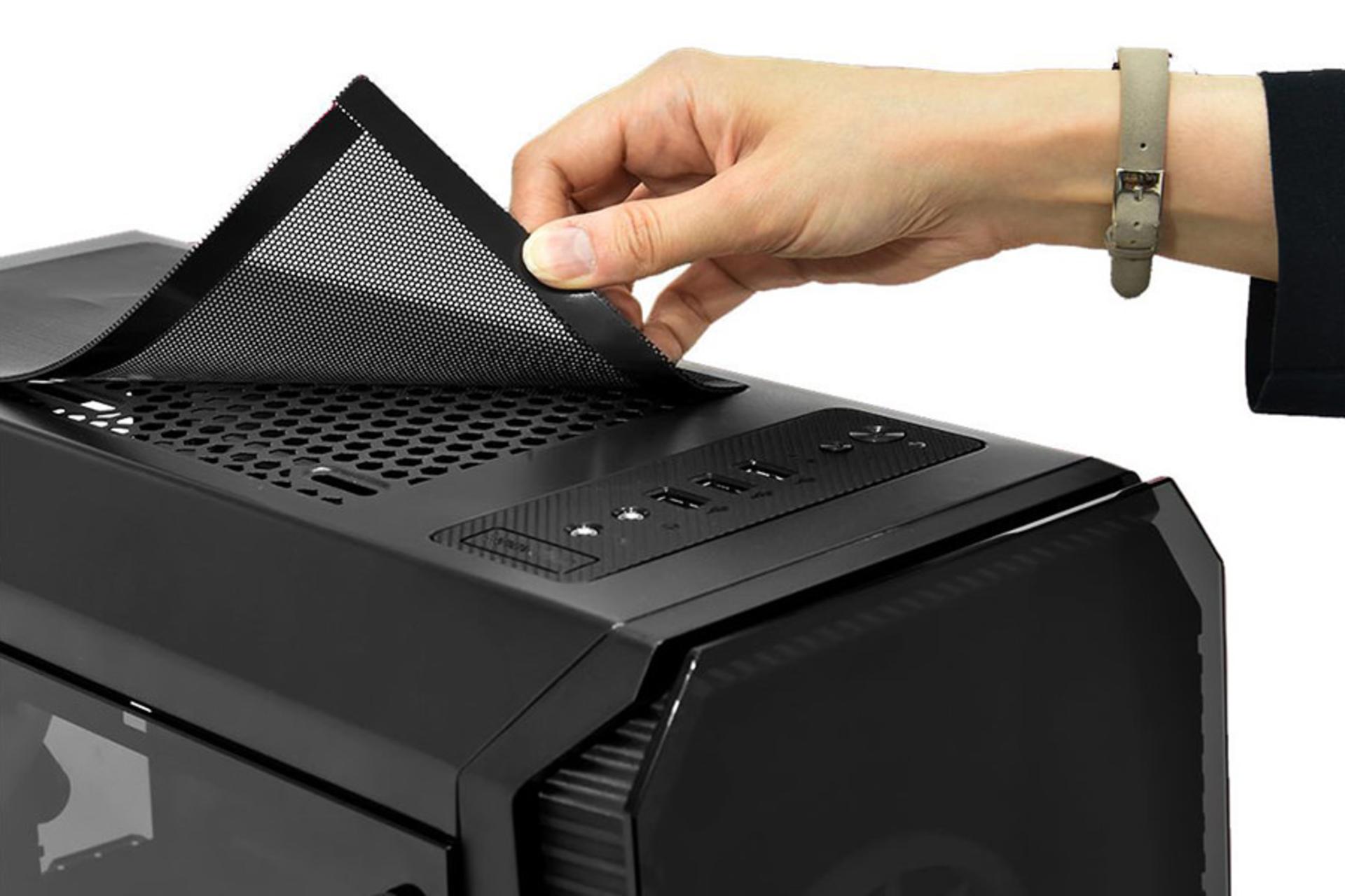 نمایش فیلتر مغناطیسی بالای کیس کامپیوتر تسکو مدل GC TA 4490