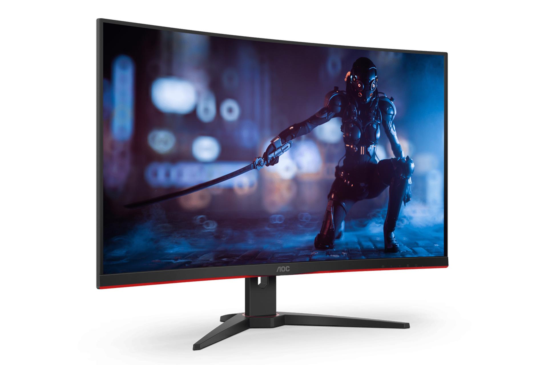 نمای نیمرخ چپ مانیتور ای او سی C32G2e