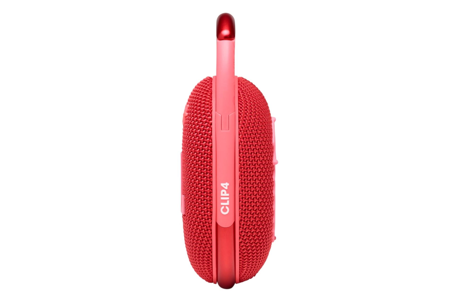 نمای جانبی اسپیکر جی بی ال JBL Clip 4 قرمز