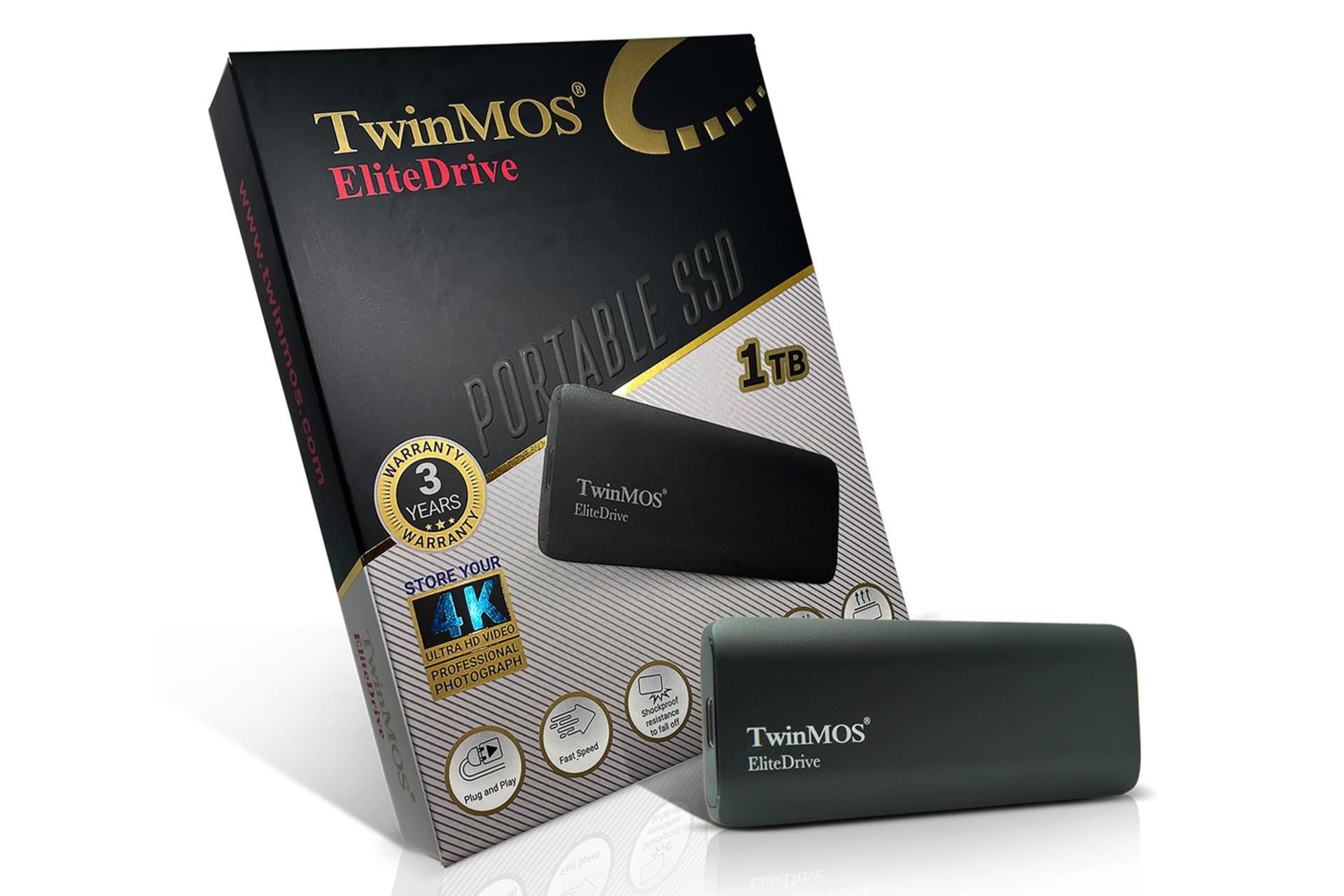 SSD توین موس EliteDrive USB 3.2 خاکستری تیره