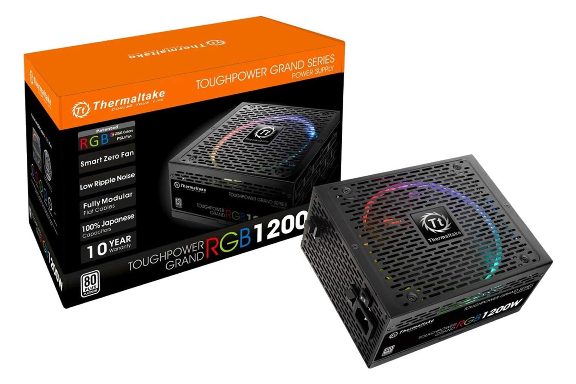 جعبه پاور کامپیوتر ترمالتیک Toughpower Grand RGB 1200W Platinum با توان 1200 وات