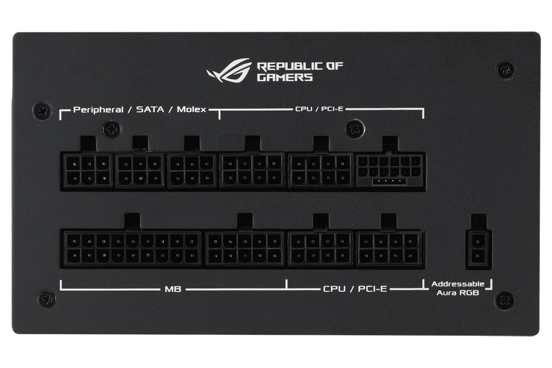 کانکتور پاور کامپیوتر ایسوس ROG STRIX 1200W Gold Aura Edition با توان 1200 وات