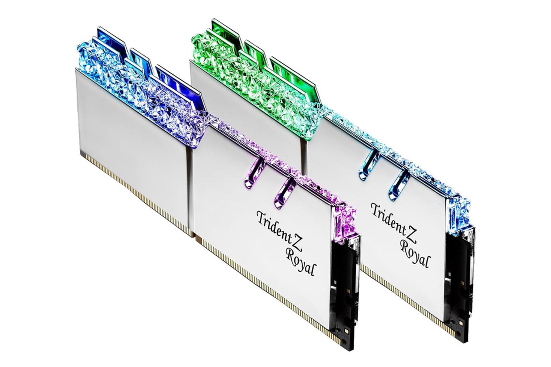 نمای کنار رم جی اسکیل Trident Z Royal ظرفیت 64 گیگابایت (2x32) از نوع DDR4-3200