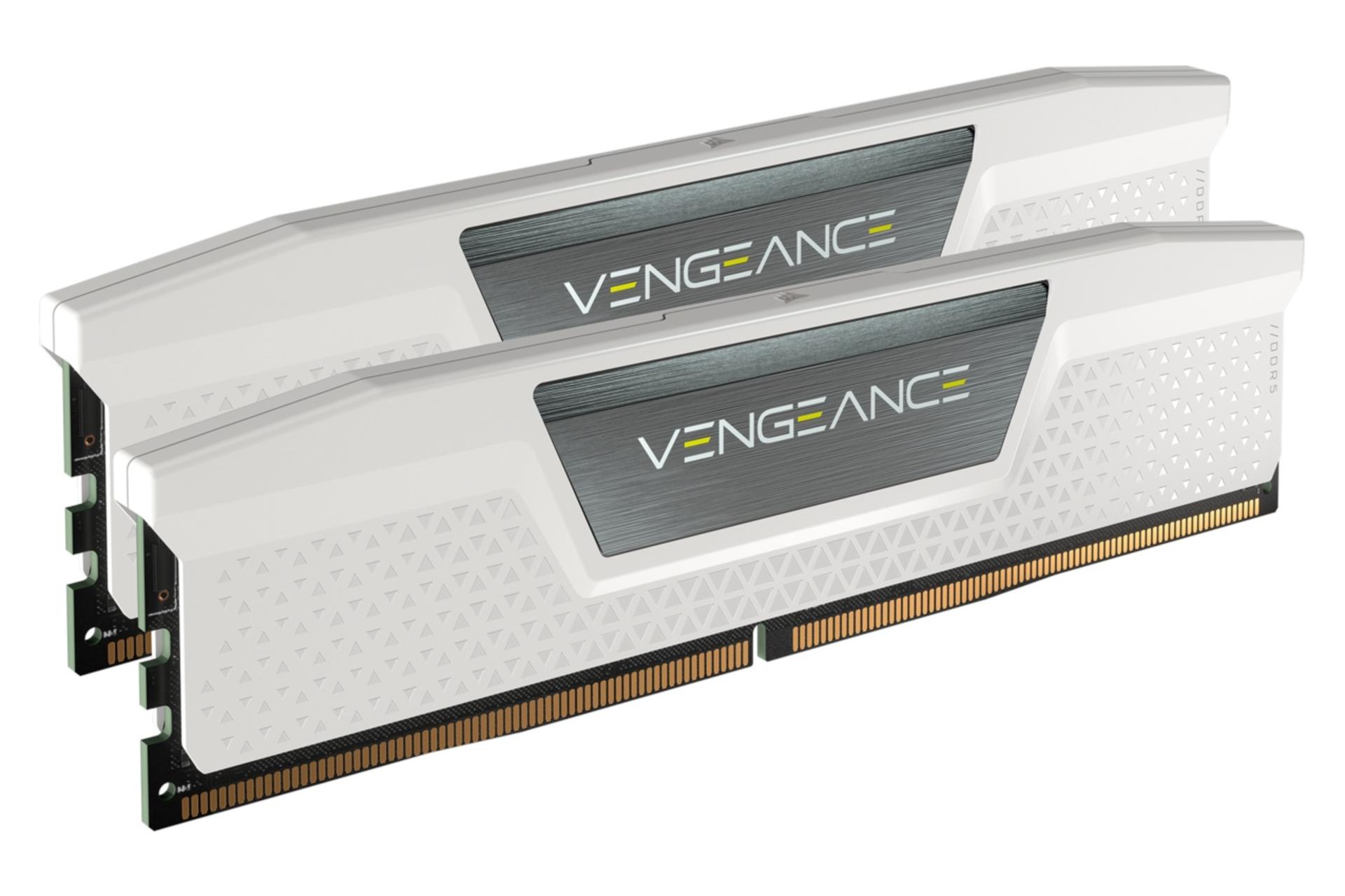 نمای چپ رم کورسیر VENGEANCE ظرفیت 32 گیگابایت (2x16) از نوع DDR5-5200 سفید