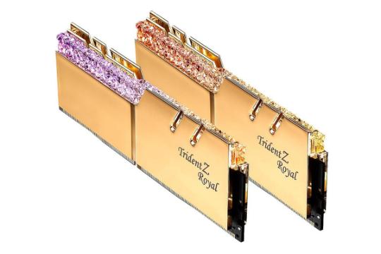 نمای کناری رم جی اسکیل Trident Z Royal ظرفیت 16 گیگابایت (2x8) از نوع DDR4-3600