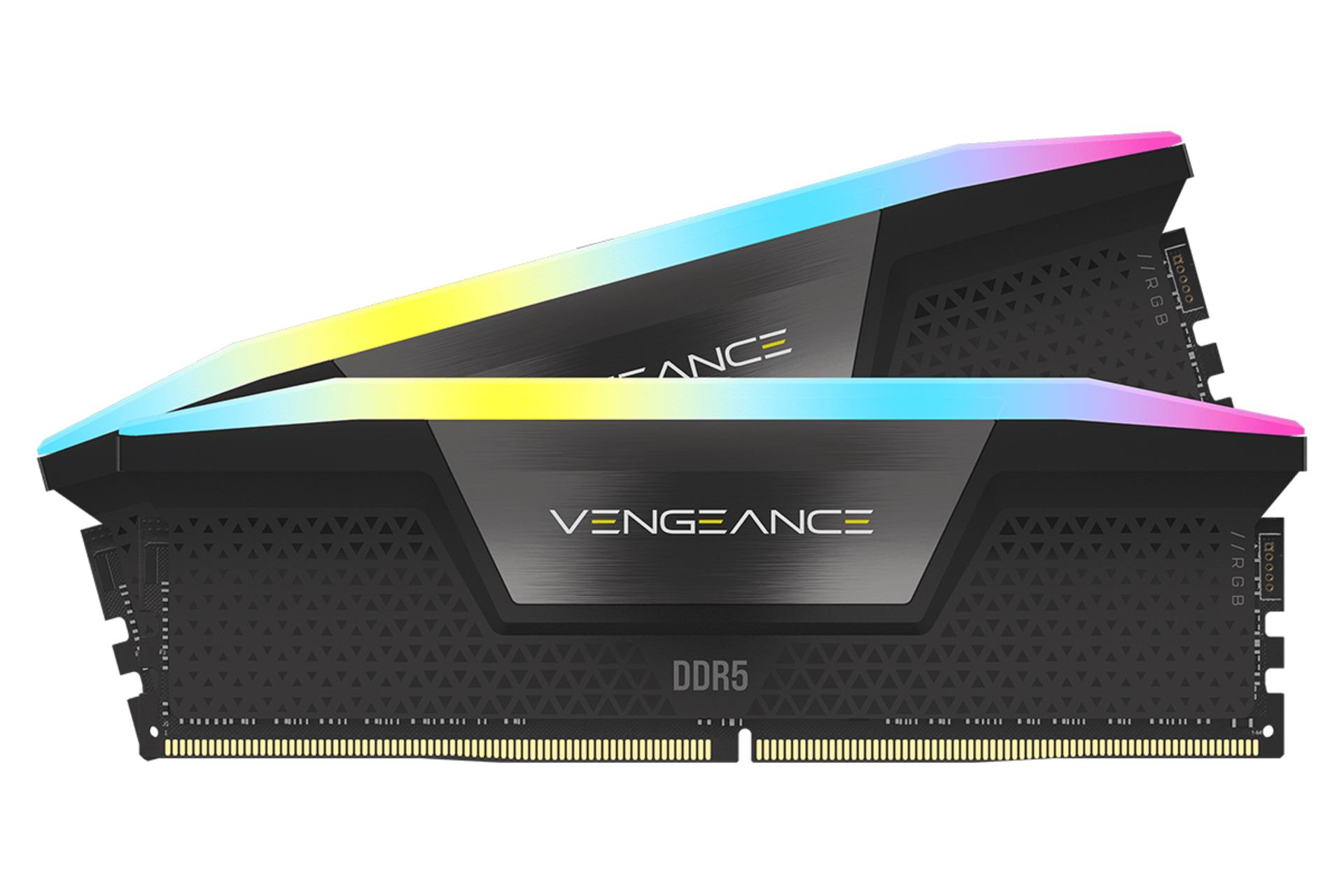 نمایش جلوی رم کورسیر VENGEANCE RGB ظرفیت 32 گیگابایت (2x16) از نوع DDR5-6200