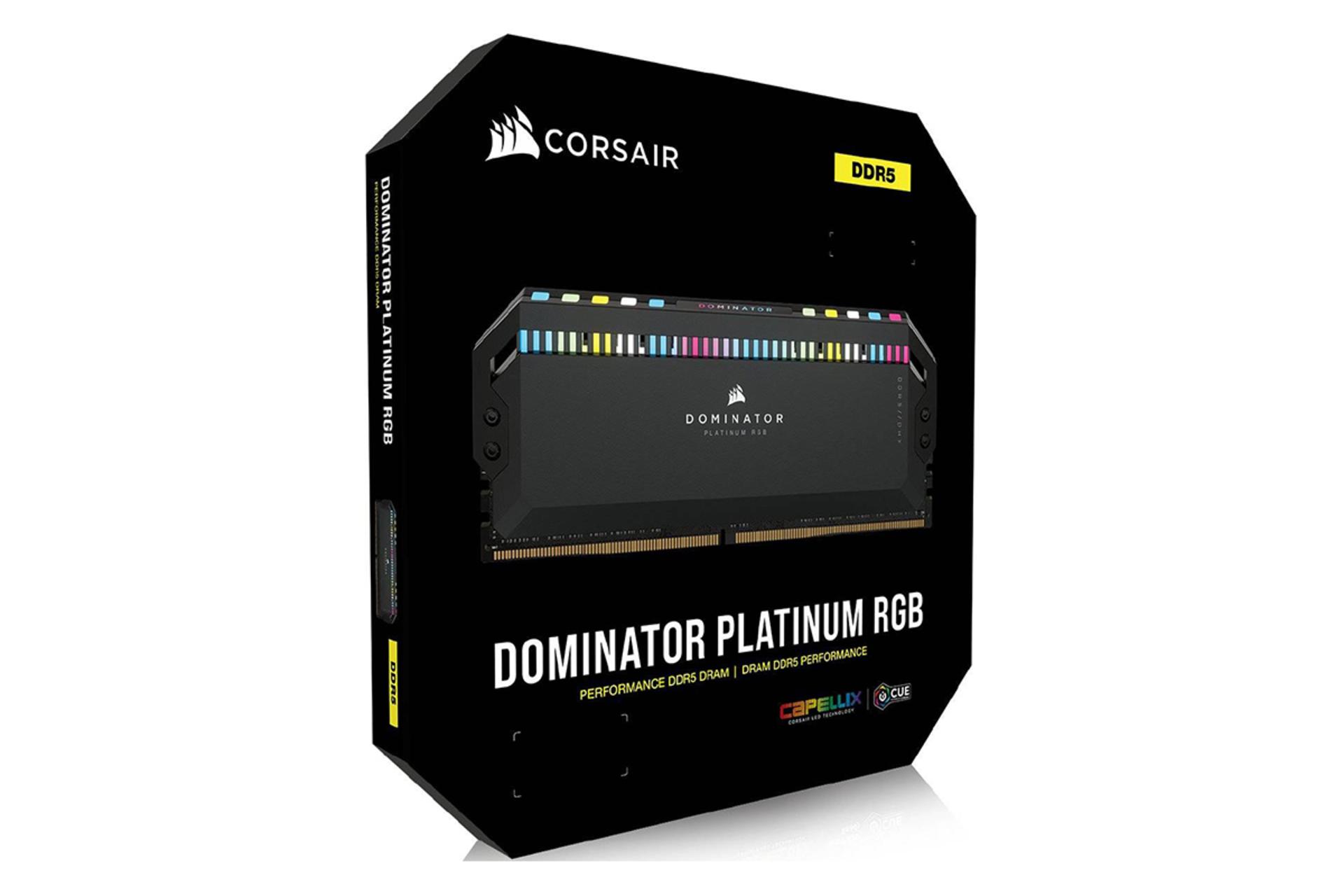 نمای پک رم کورسیر DOMINATOR PLATINUM RGB ظرفیت 64 گیگابایت (2x32) از نوع DDR5-5600