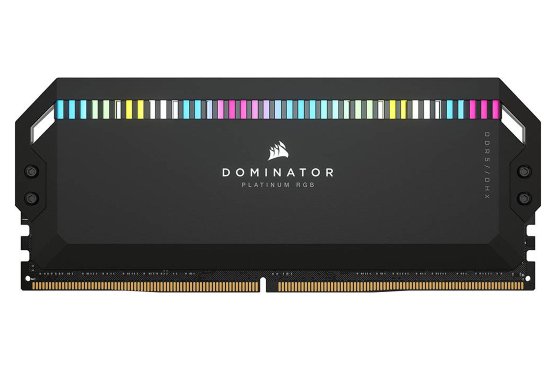 نمای روبروی رم کورسیر DOMINATOR PLATINUM RGB ظرفیت 64 گیگابایت (2x32) از نوع DDR5-5600
