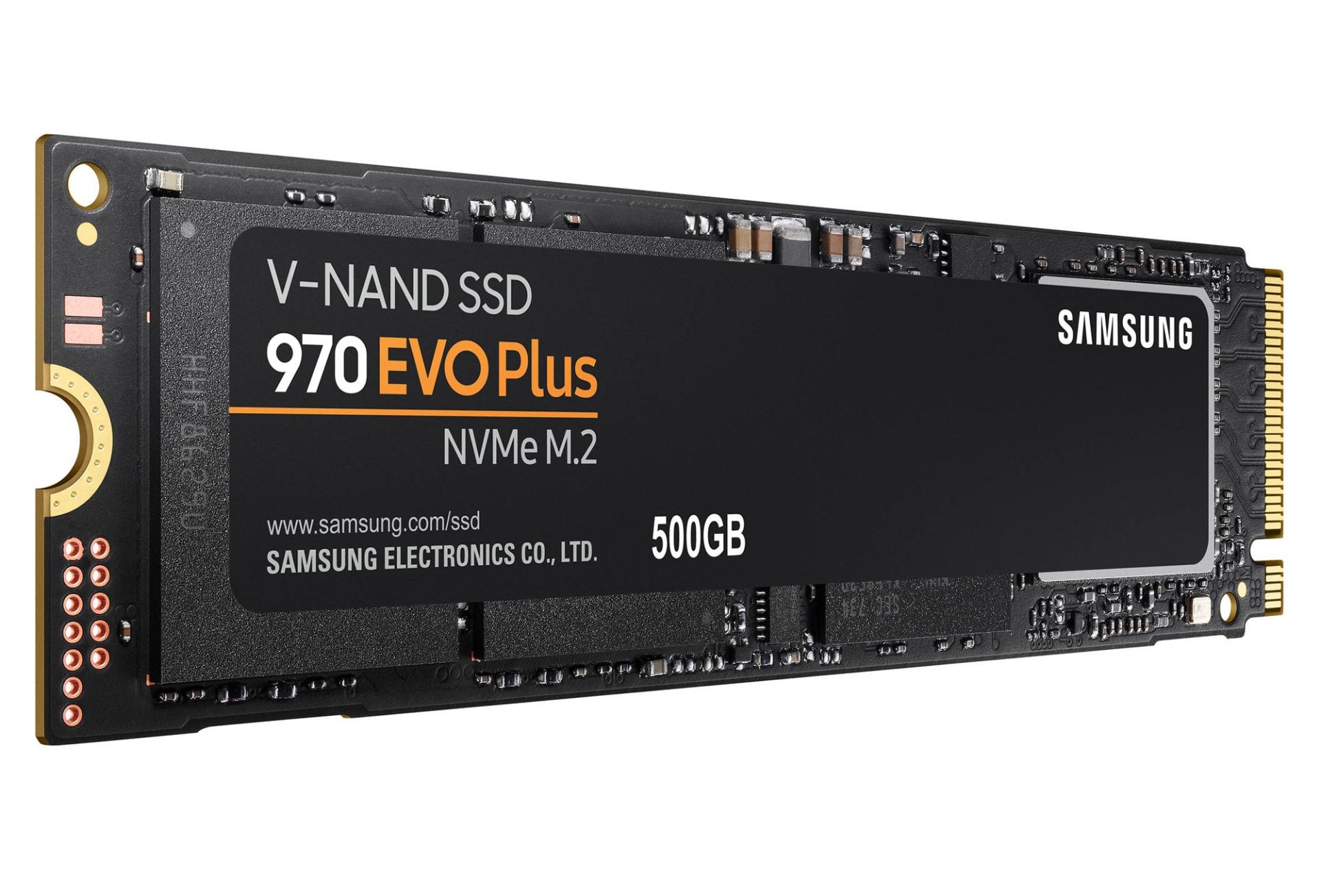 مرجع متخصصين ايران نماي چپ SSD سامسونگ Samsung 970 EVO Plus NVMe M.2 500GB ظرفيت 500 گيگابايت