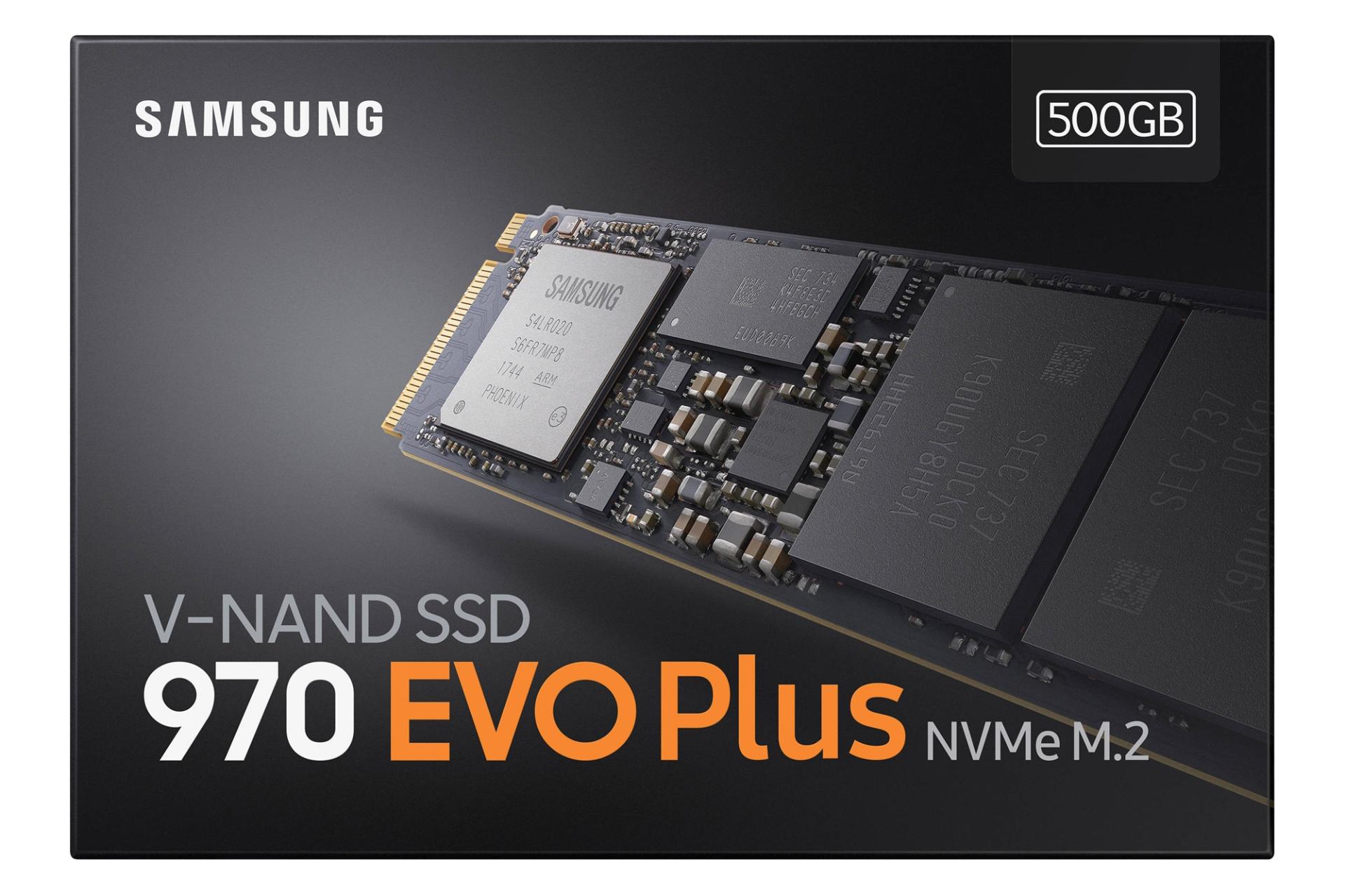 جعبه SSD سامسونگ Samsung 970 EVO Plus NVMe M.2 500GB ظرفیت 500 گیگابایت