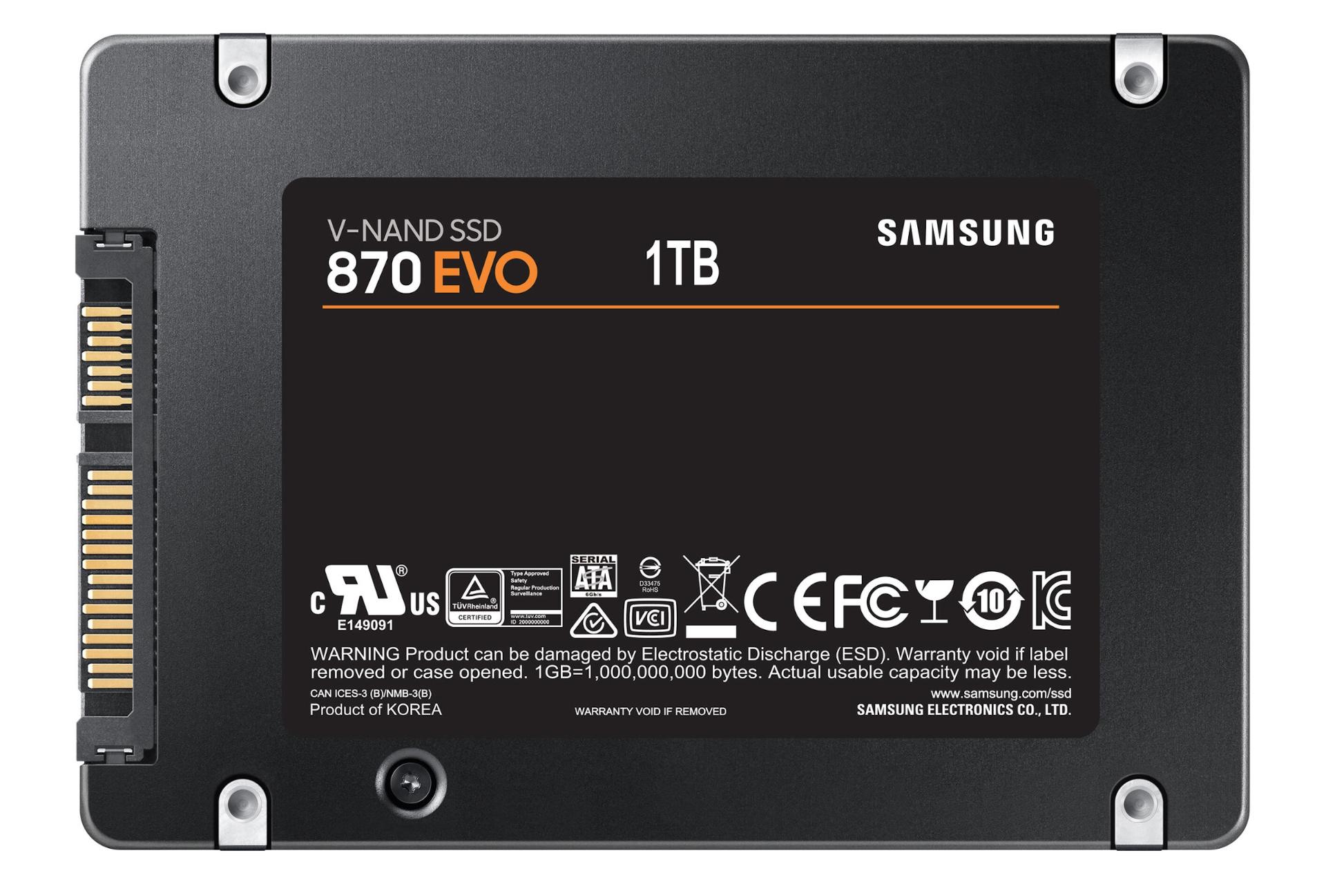 SSD سامسونگ Samsung 870 EVO SATA 2.5 Inch 1TB ظرفیت 1 ترابایت