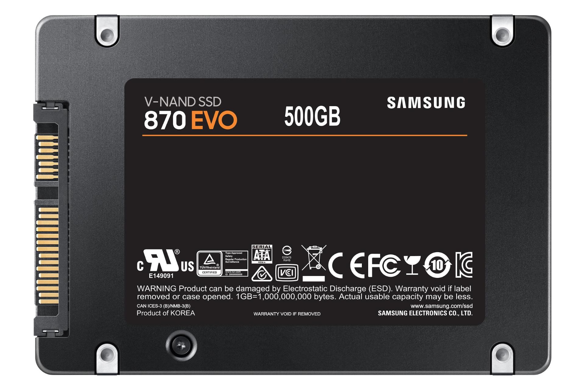 SSD سامسونگ Samsung 870 EVO SATA 2.5 Inch 500GB ظرفیت 500 گیگابایت
